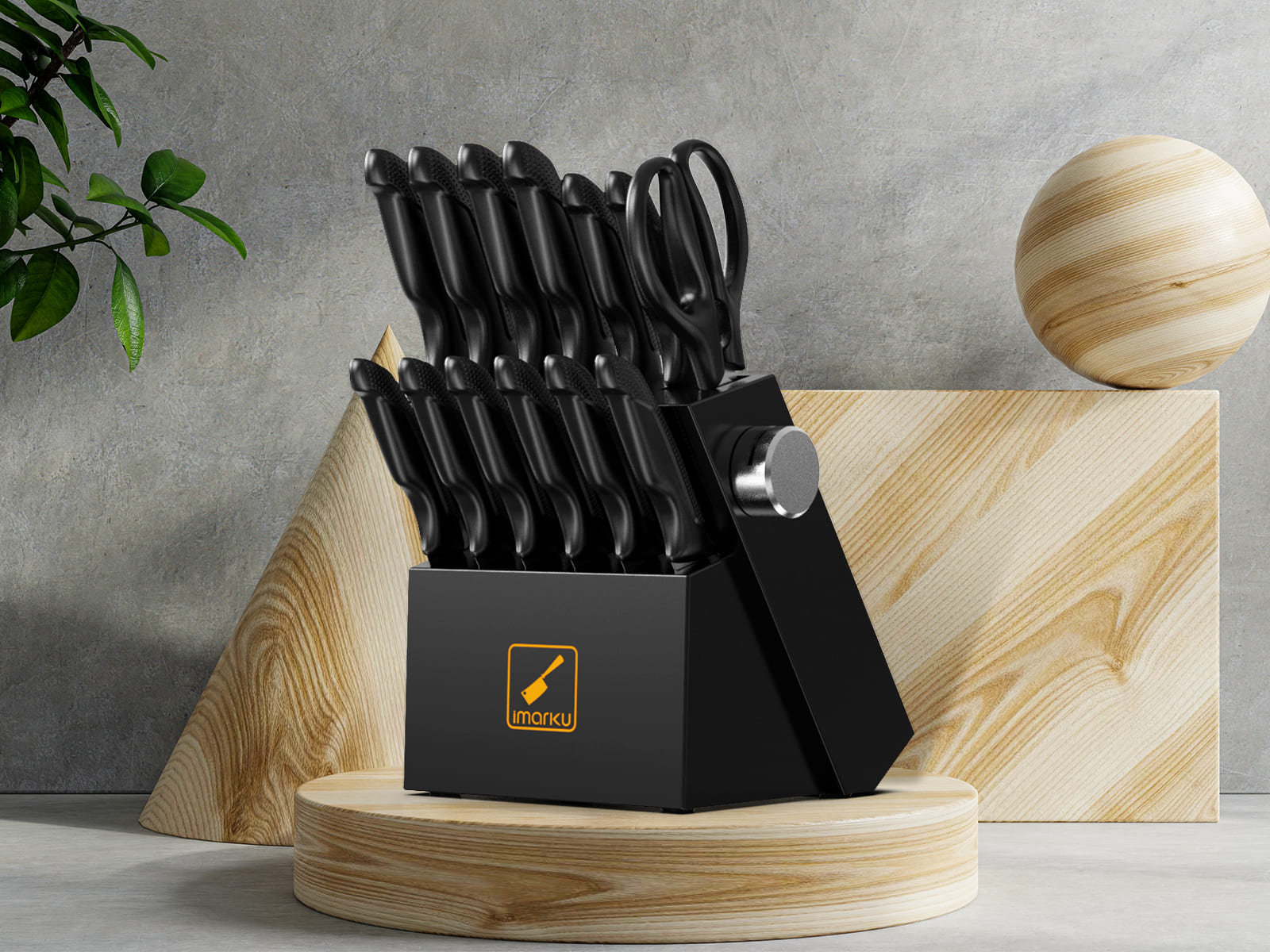 Imarku Black Gold Series Knife Set