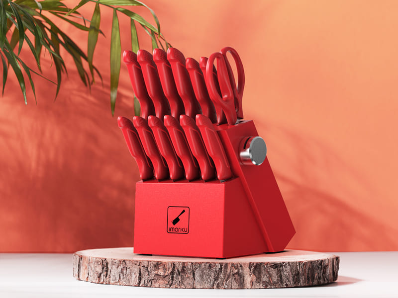 Imarku Flaming Red Sky Series Knife Set