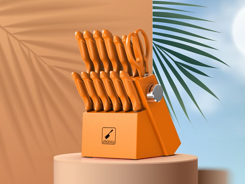 Imarku Sunset Orange Glow Series Knife Set