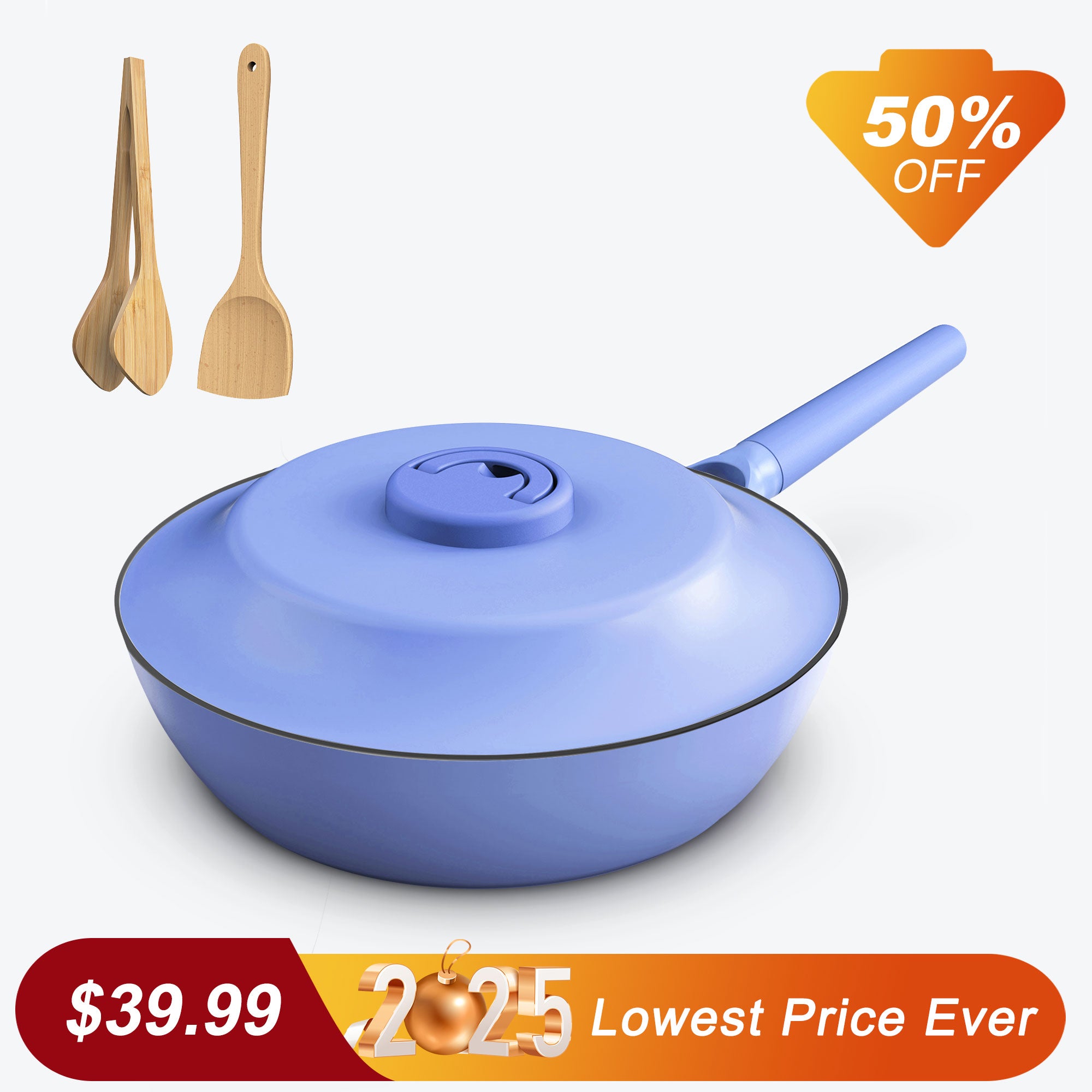 imarku blue nonstick frying pan with removable handle
