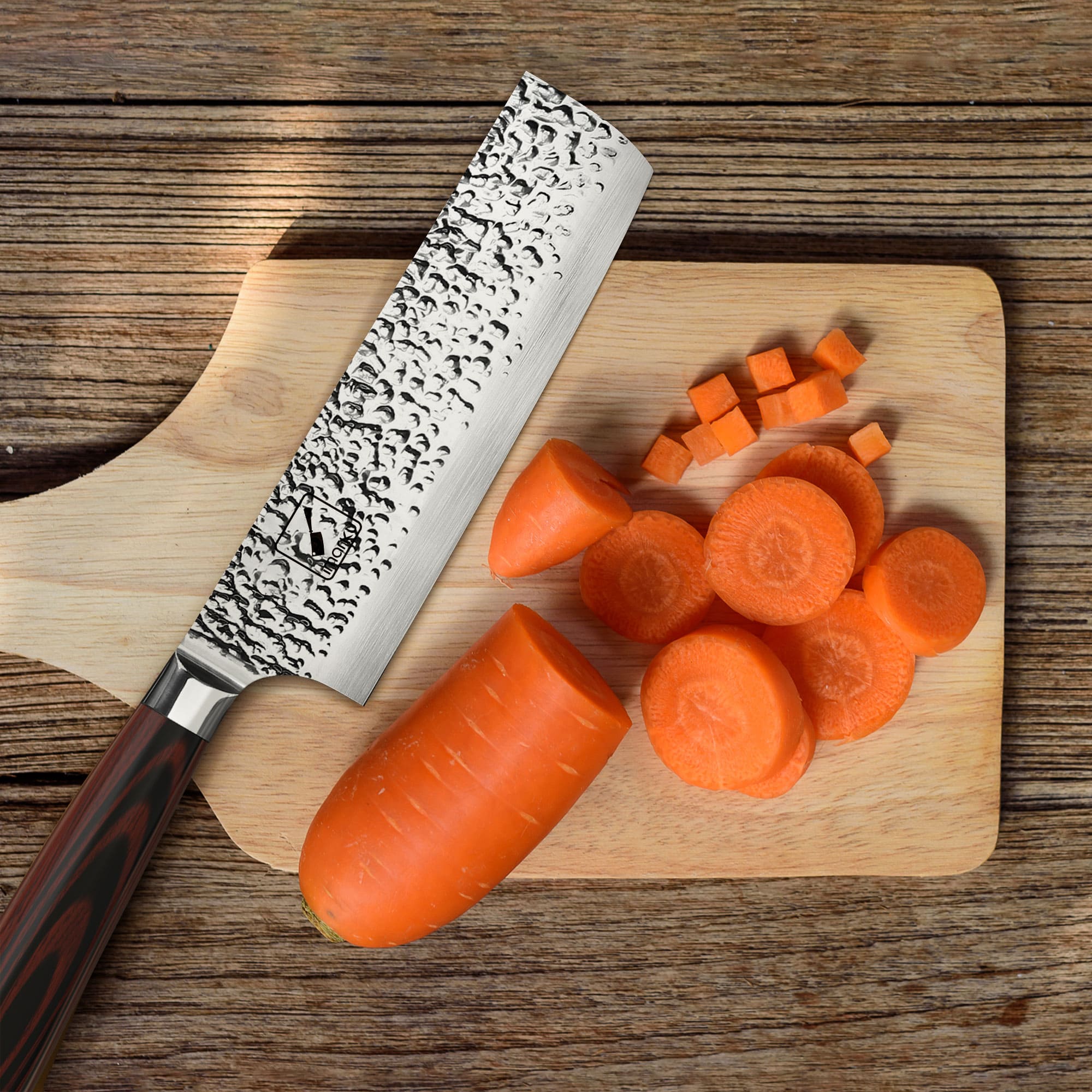 imarku ergonomic handle nakiri knife