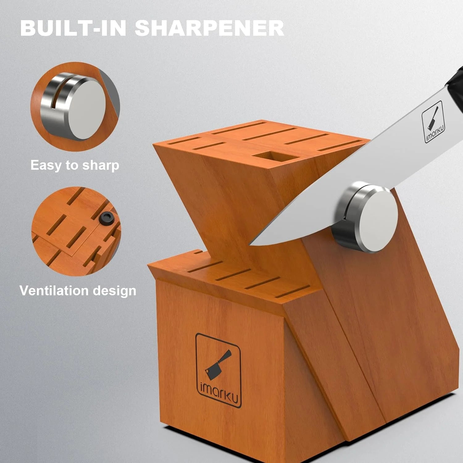 knife set with built-in sharpener