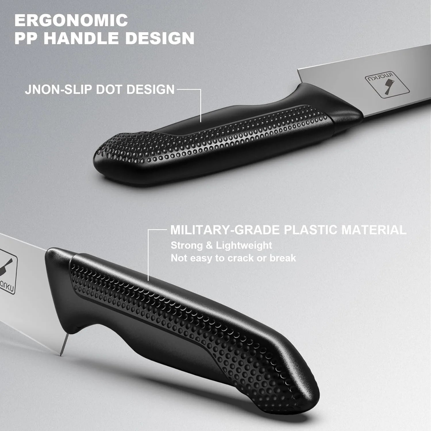 knife with ergonomic pp handle desgin