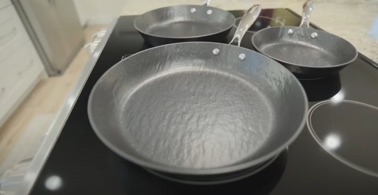 imarku nonStick frying pan set with stainless steel handle