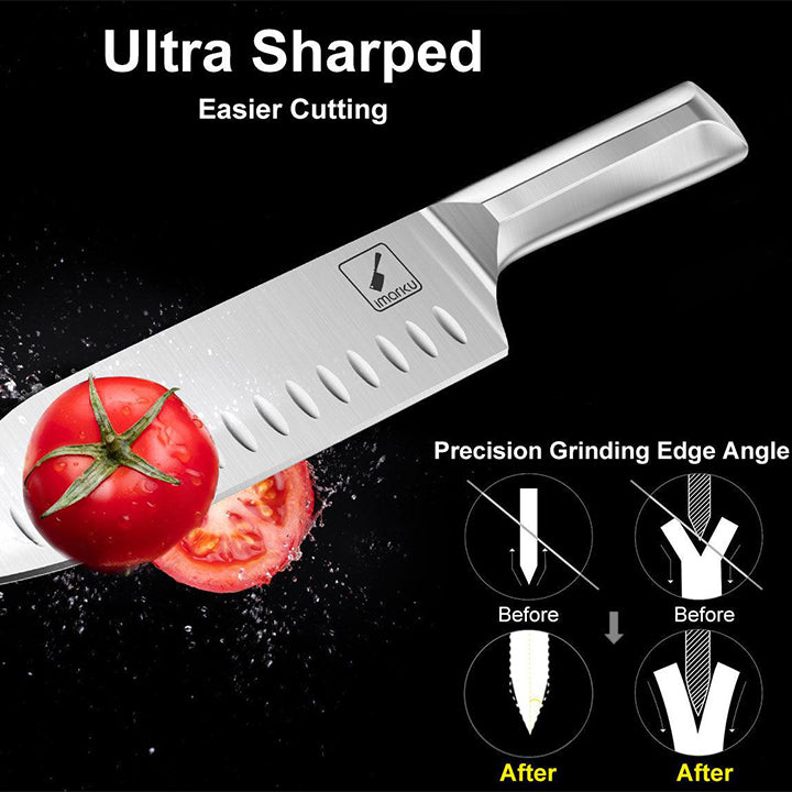 15-Pcs Kitchen Knife Set With Kitchen Shears Diamond Shaped Handle