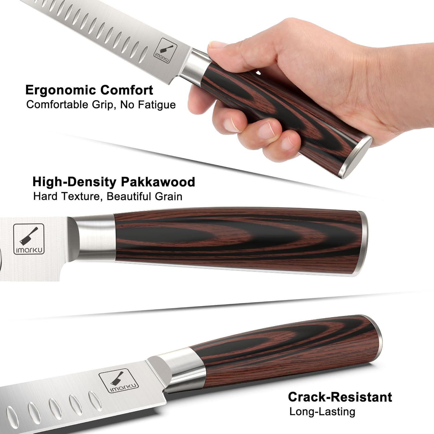 imarku 10 inch brisket knife with wooden handle