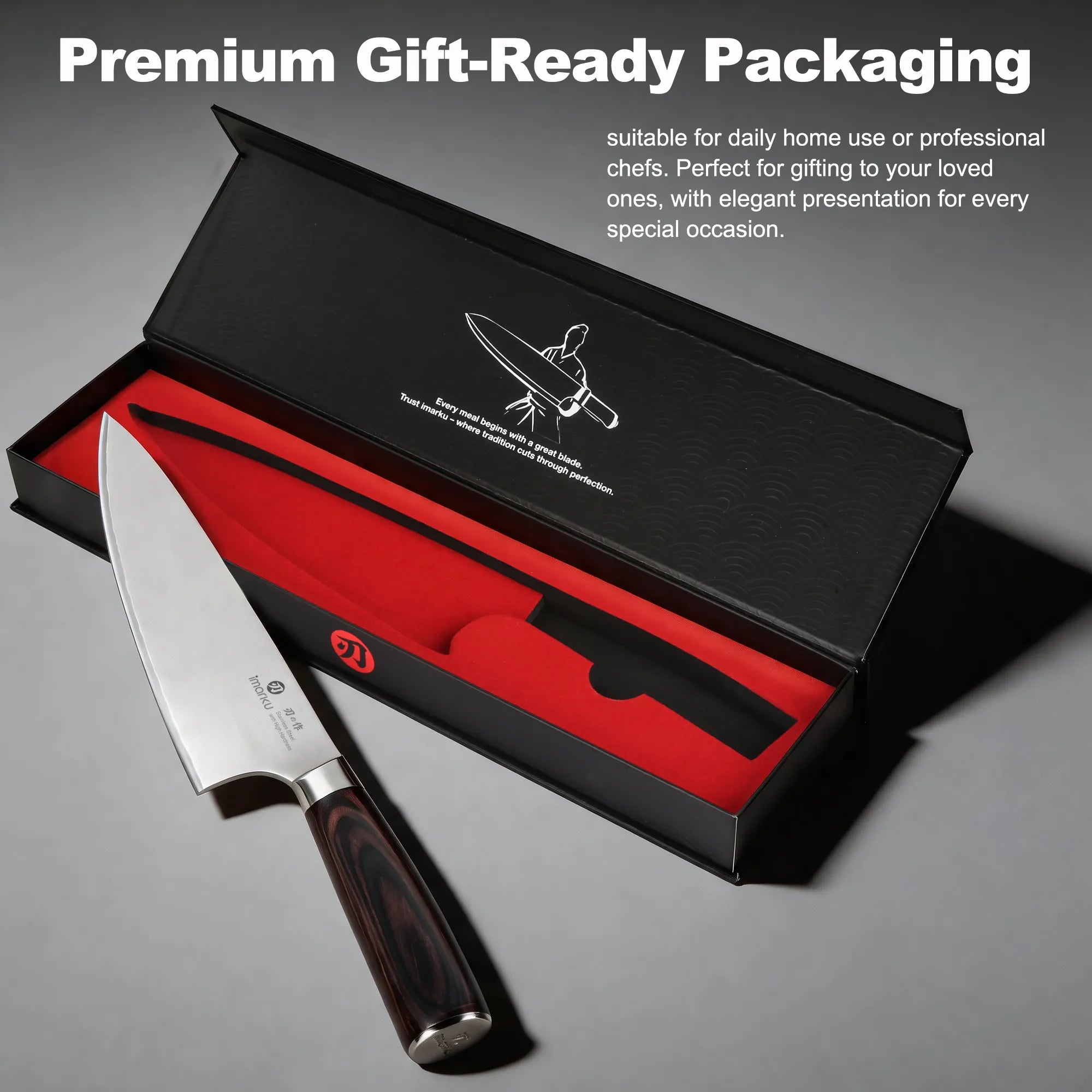 8.5" Stainless Steel Japanese Chef Knife with Ultra-Sharp Composite Blade