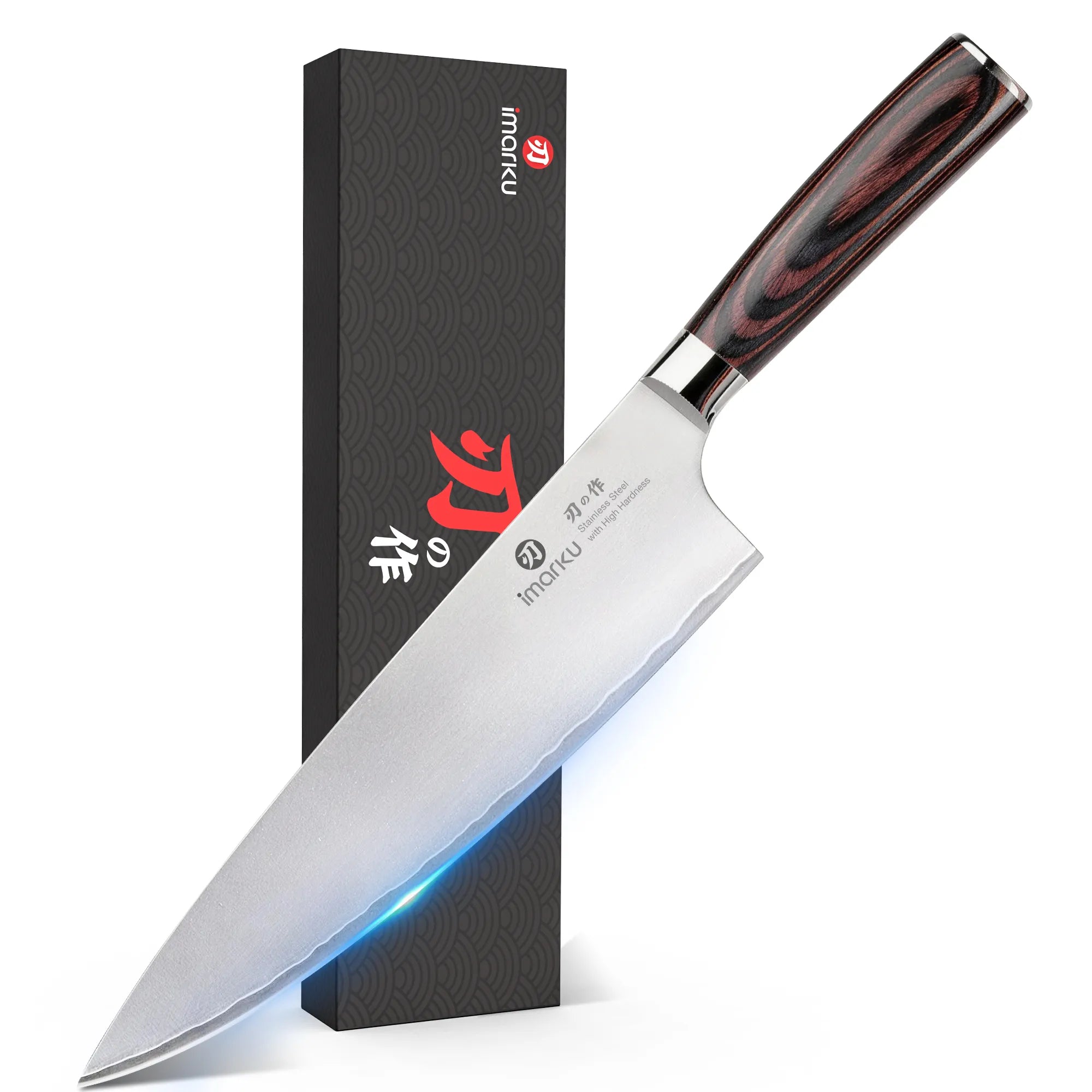 8.5" Stainless Steel Japanese Chef Knife with Ultra-Sharp Composite Blade