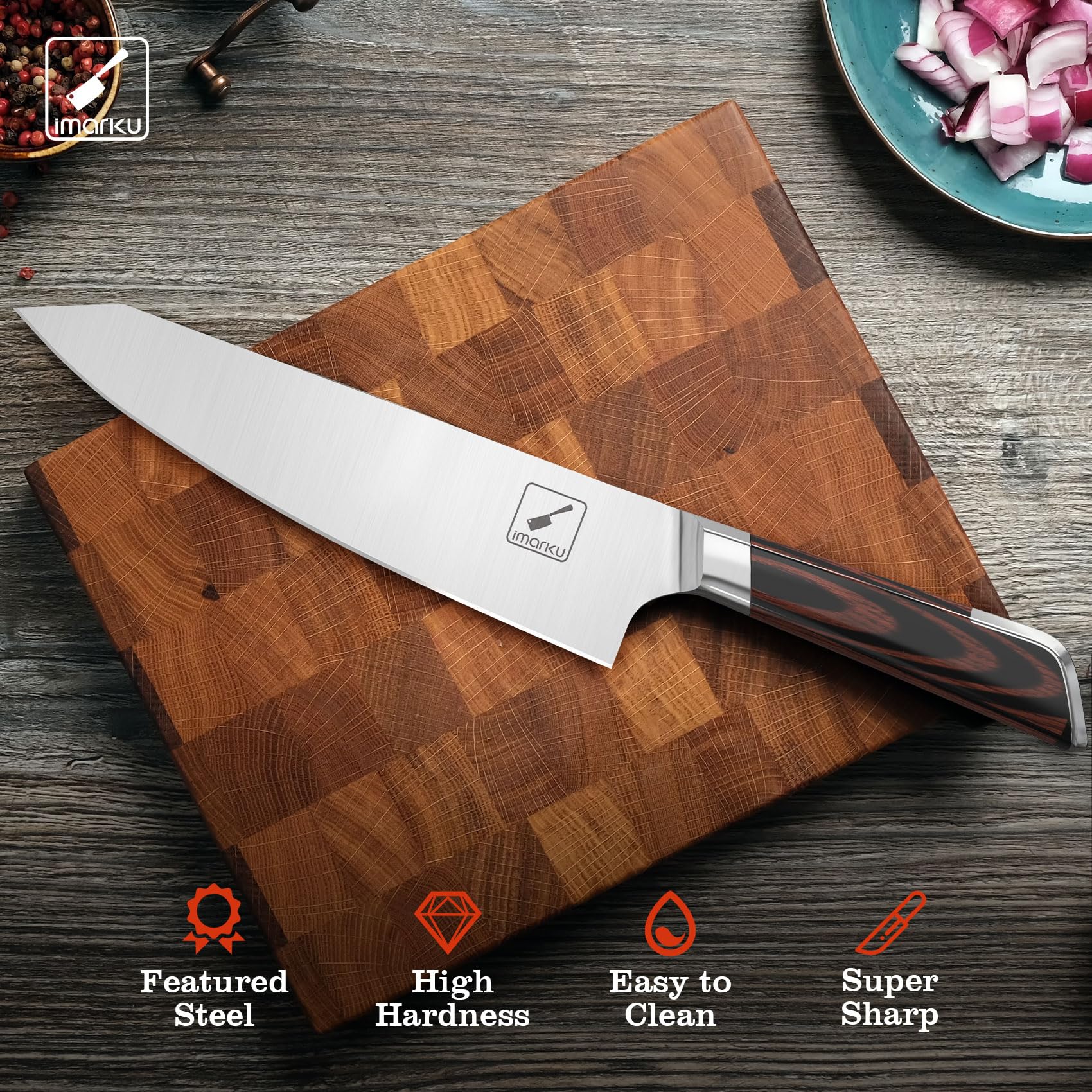 Professional Japanese Damascus Chef Knife 8'' Forged Super Sharp Knife