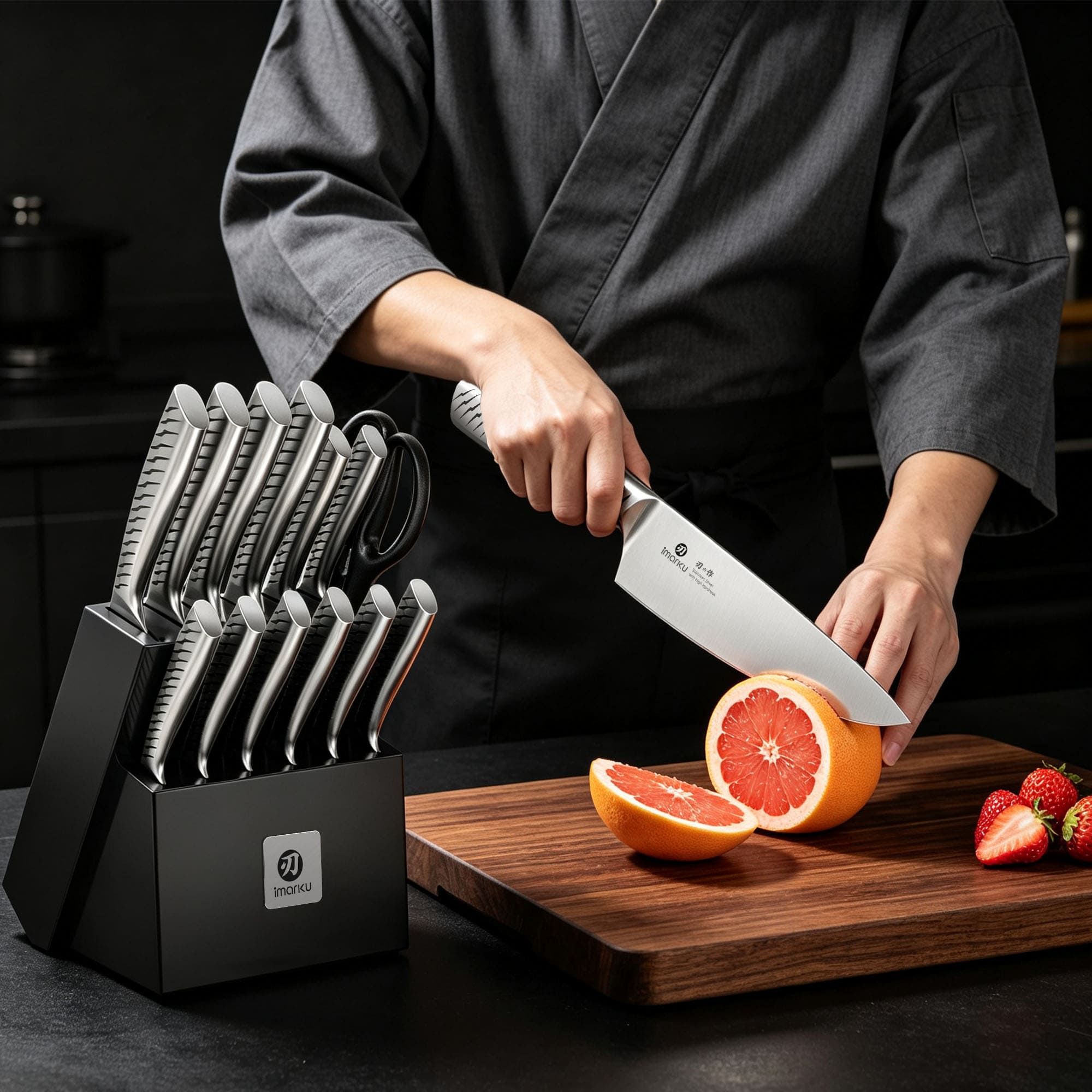 14 piece knife block set for everyday cooking