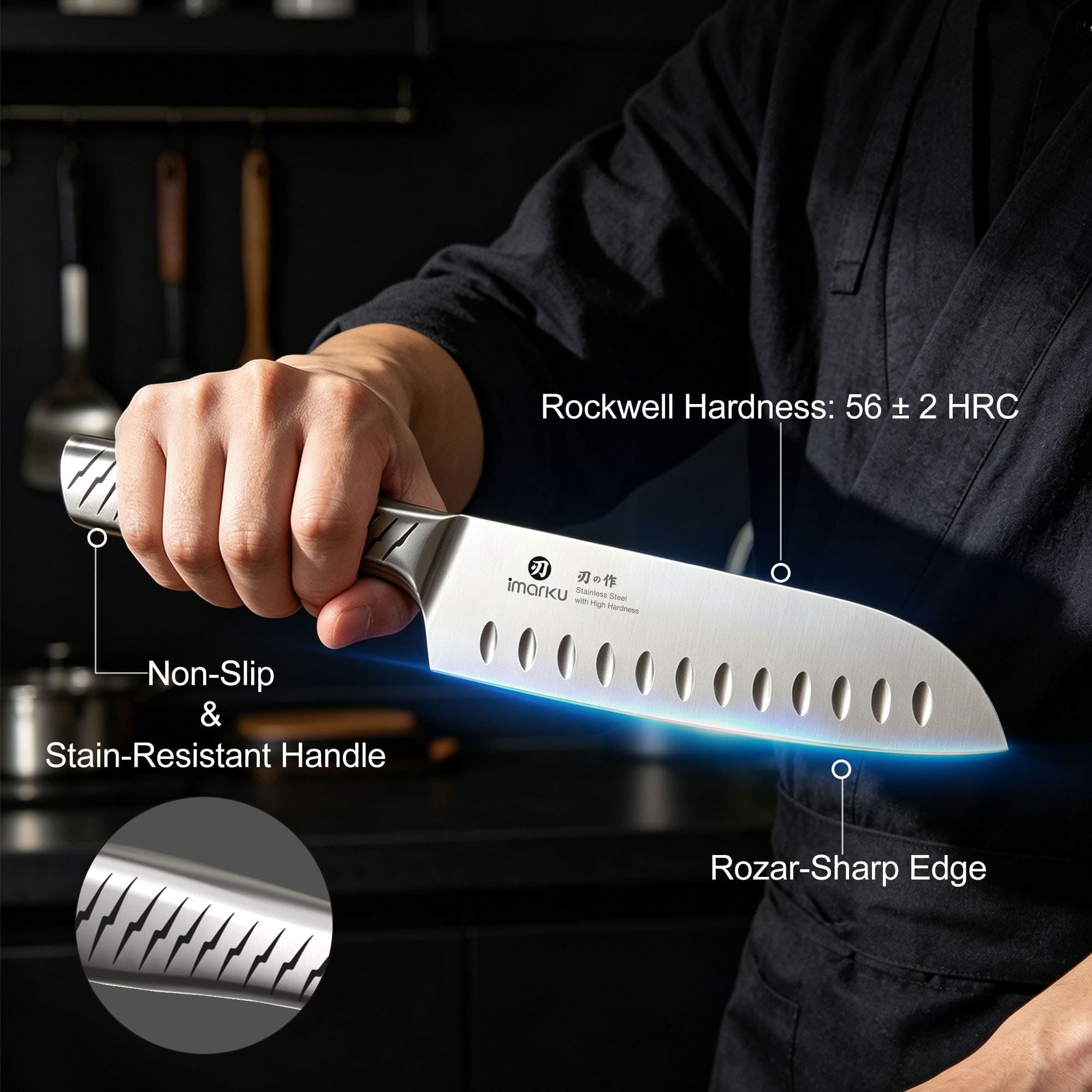 stainless steel knife block set for home cooks