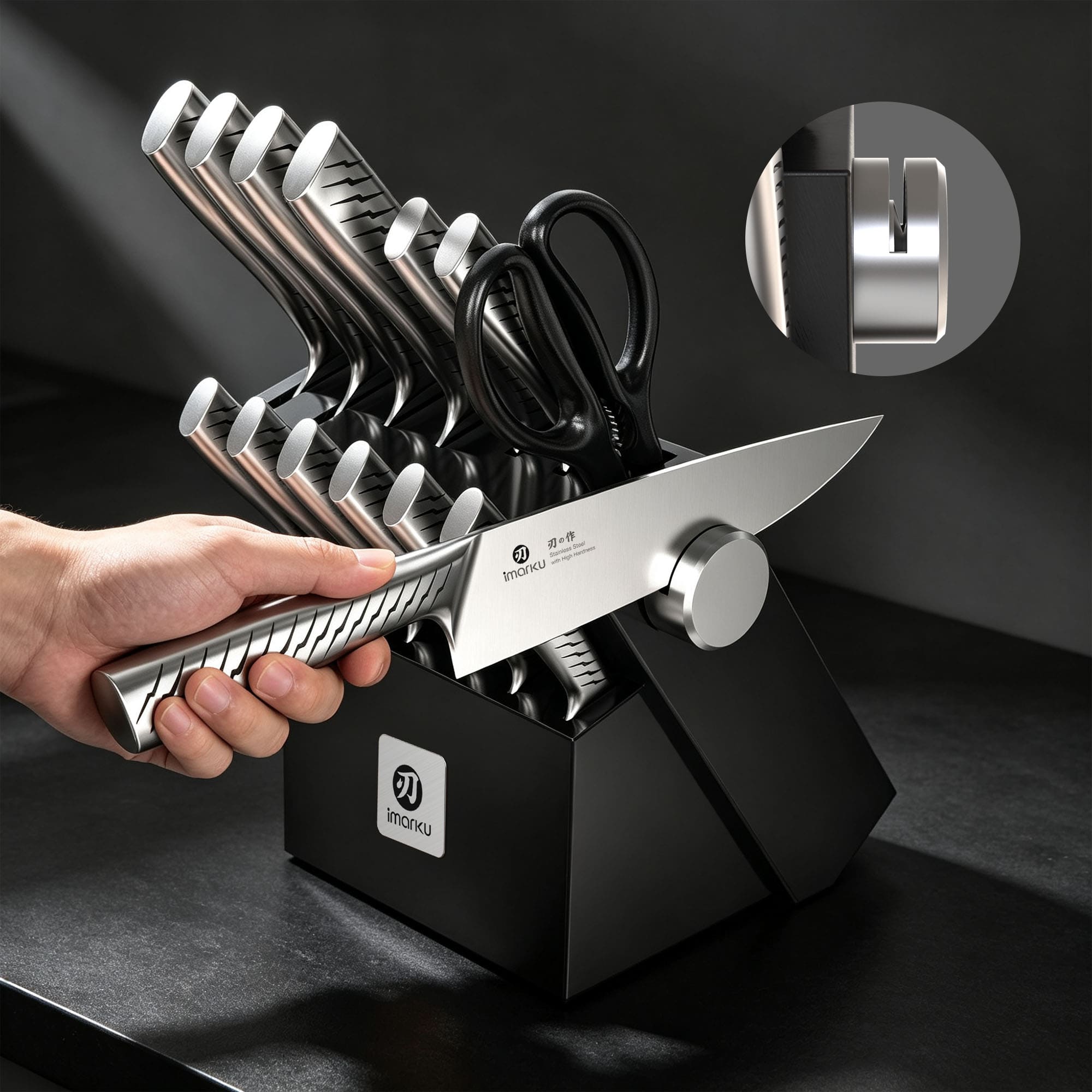 kitchen knife block set for home chefs