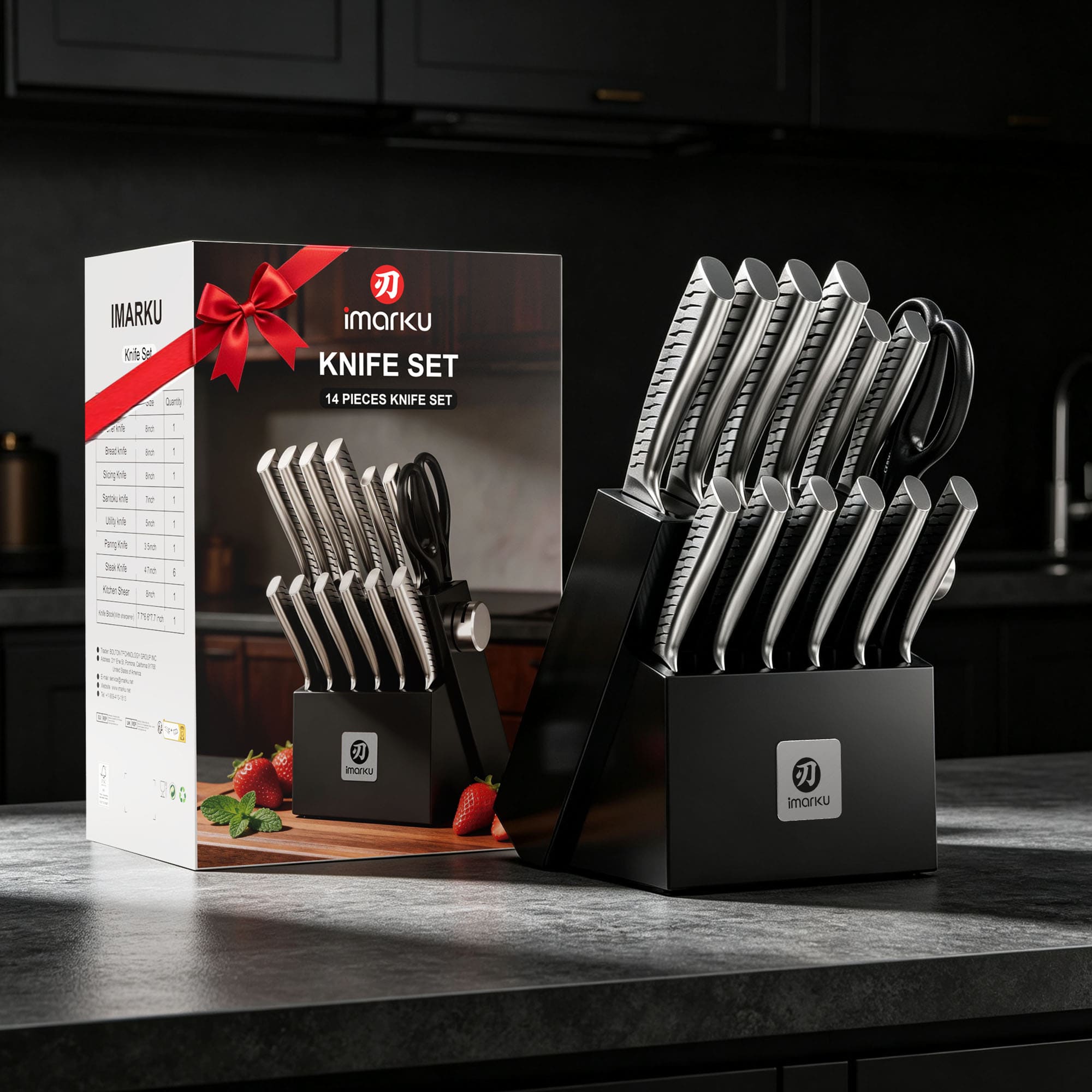 knife chef and steak block set