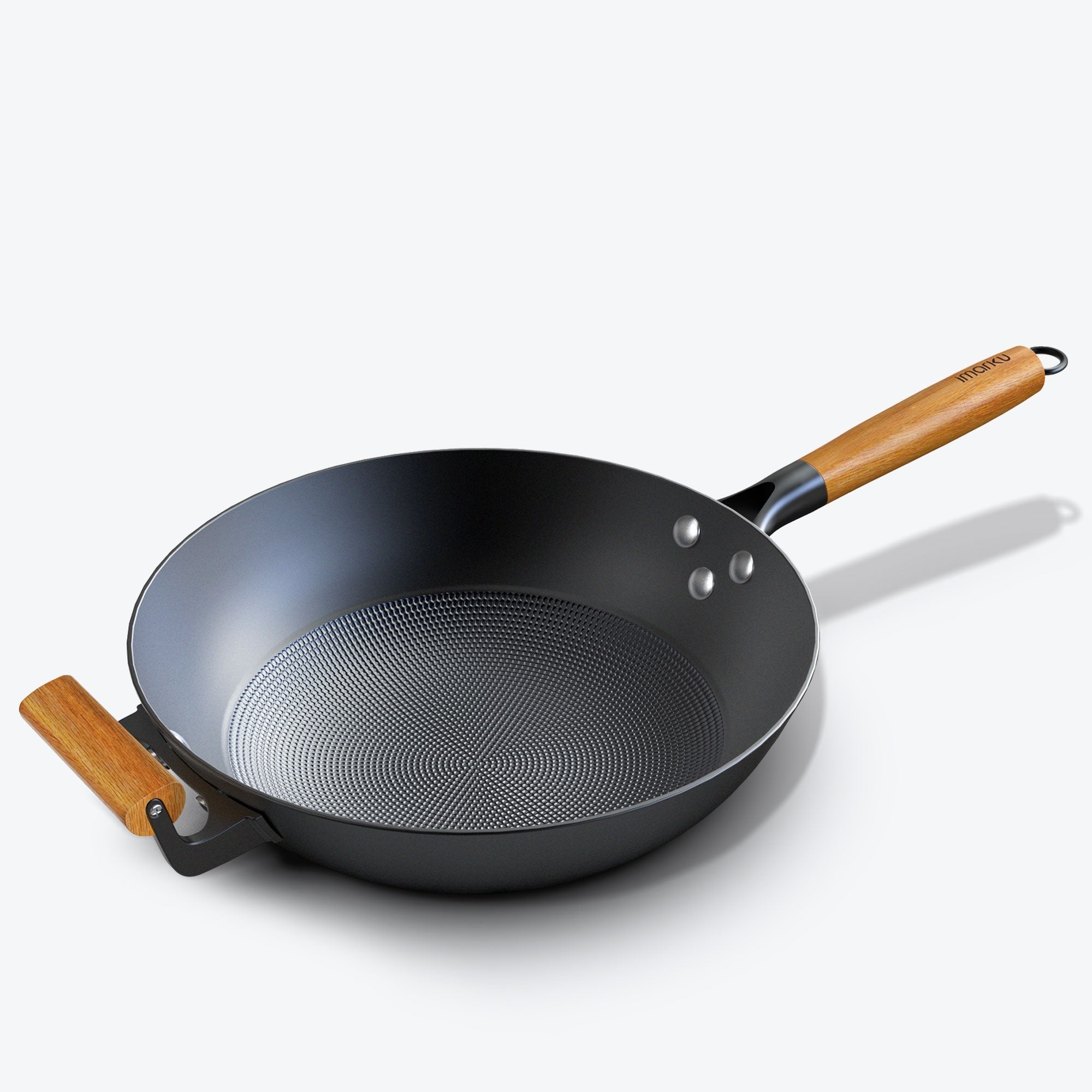 imarku carbon steel wok for kitchen cooking
