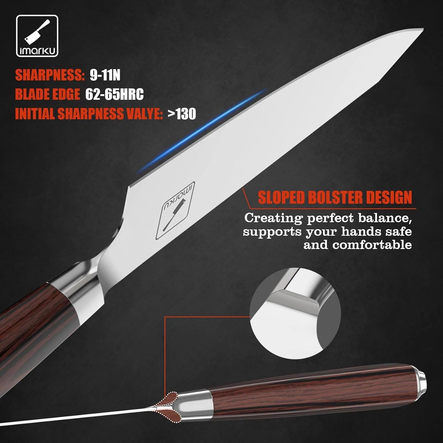 imarku 8 inch damascus chef knife