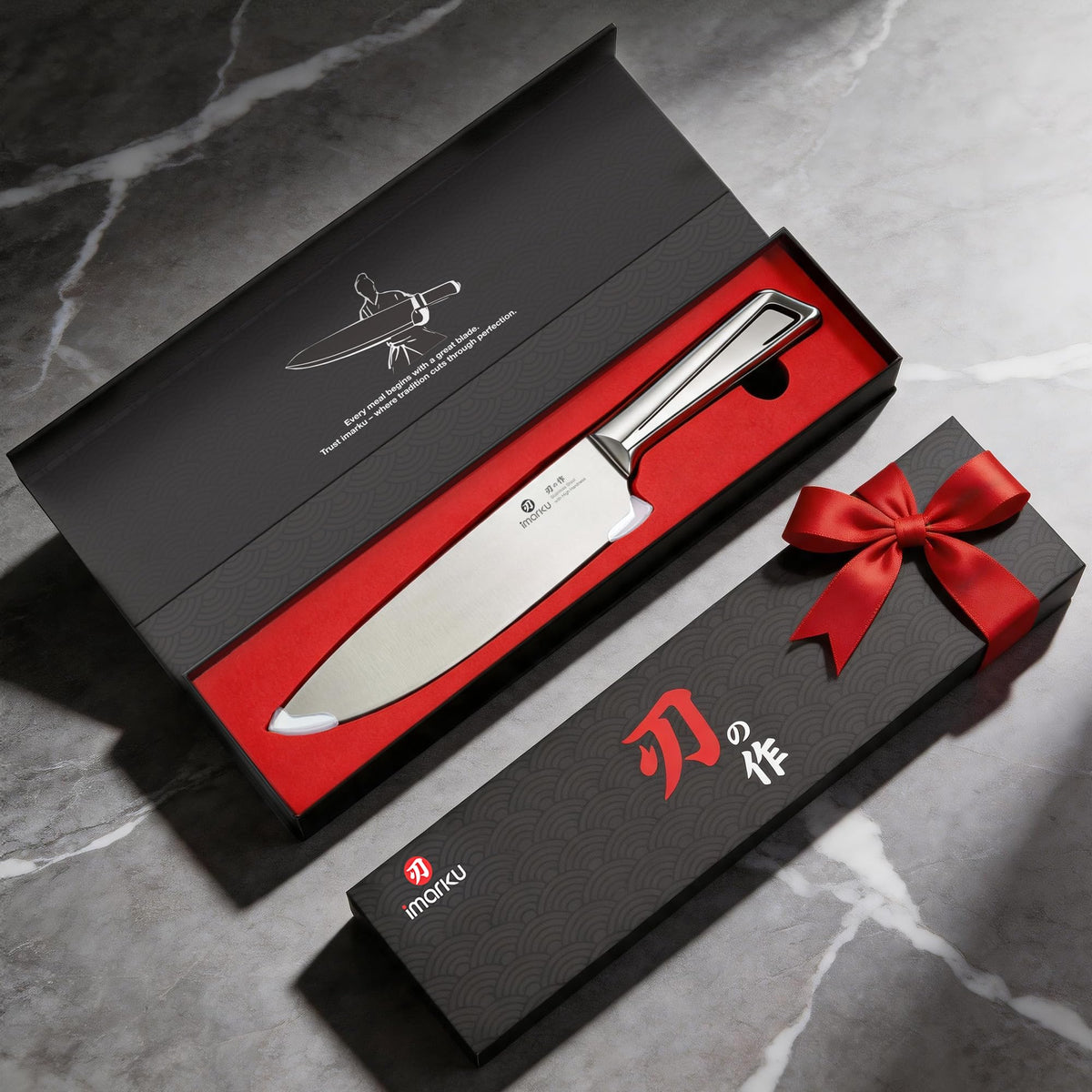 8 Inch Japanese Chef Knife, High Carbon Stainless Steel with One-Piece Handle