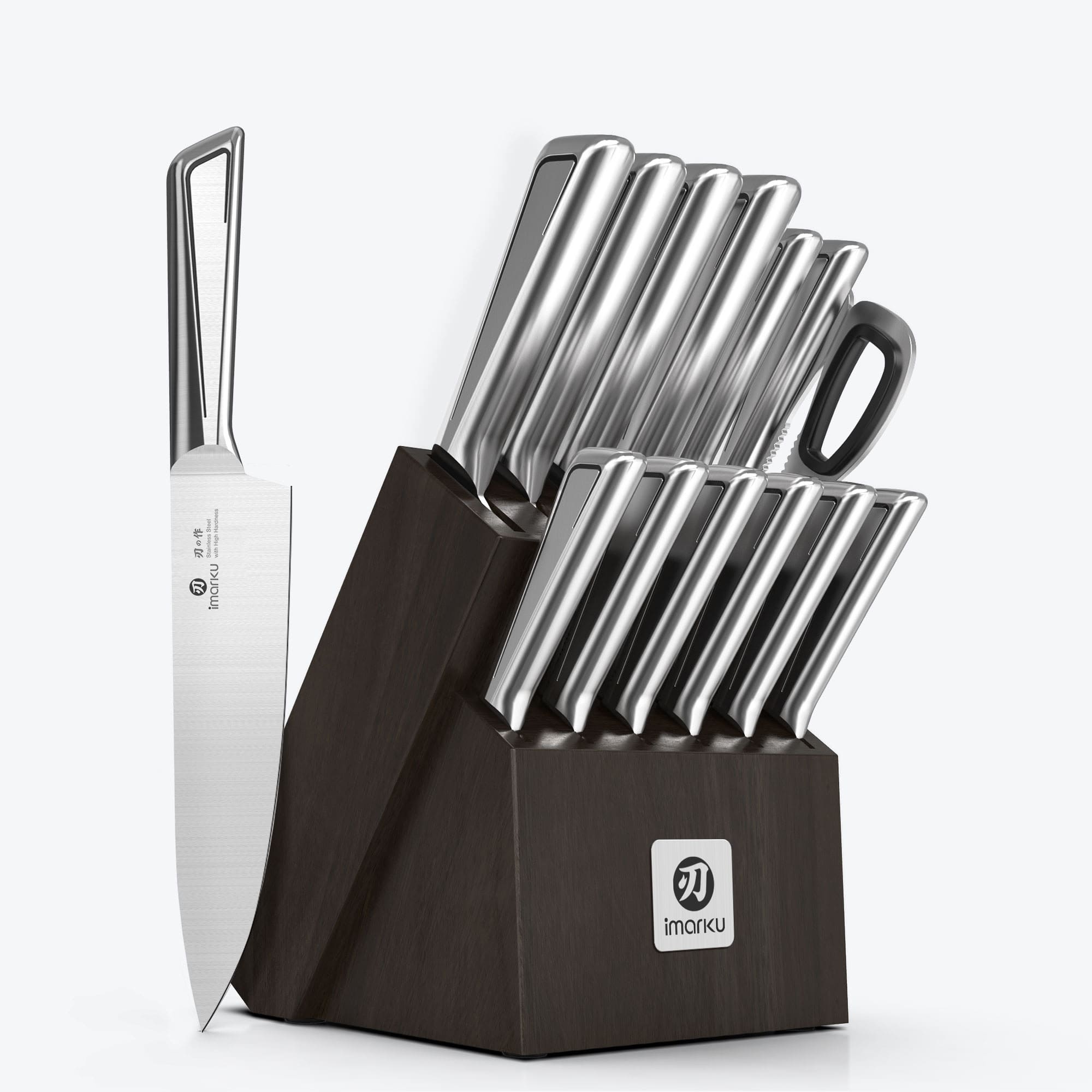 high carbon stainless steel knife block set