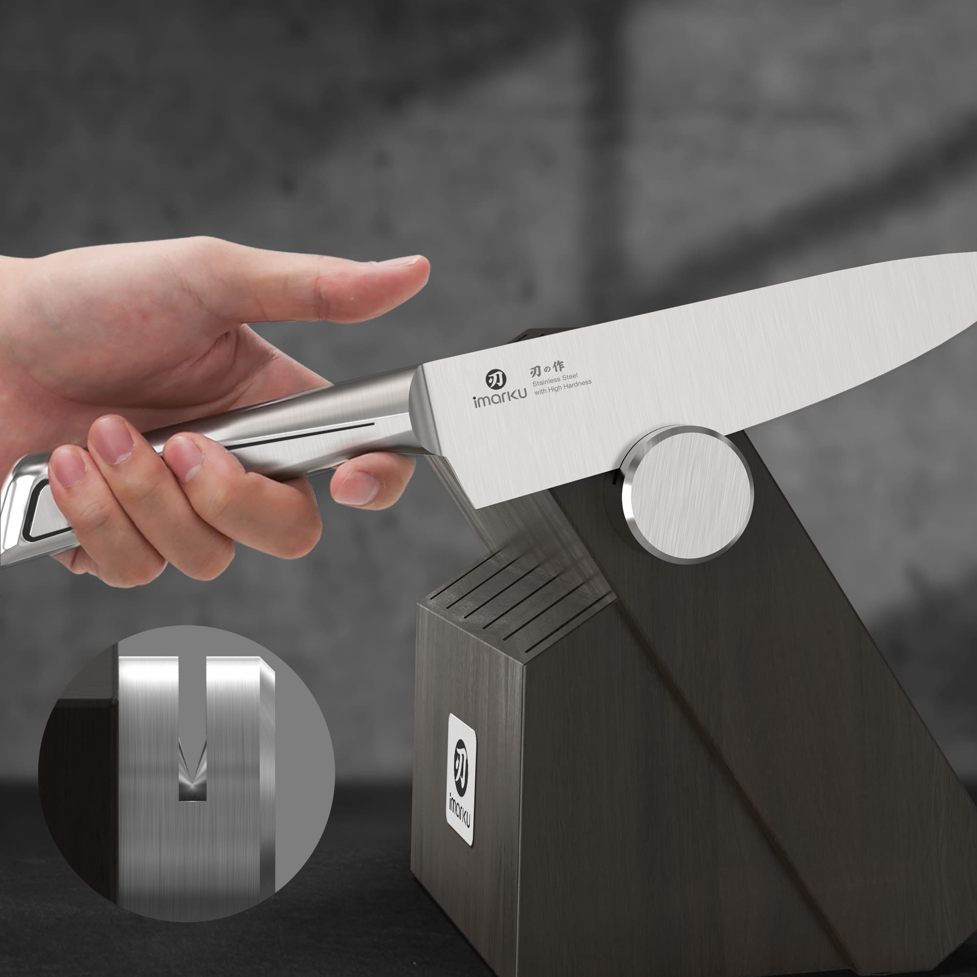 compact knife block set