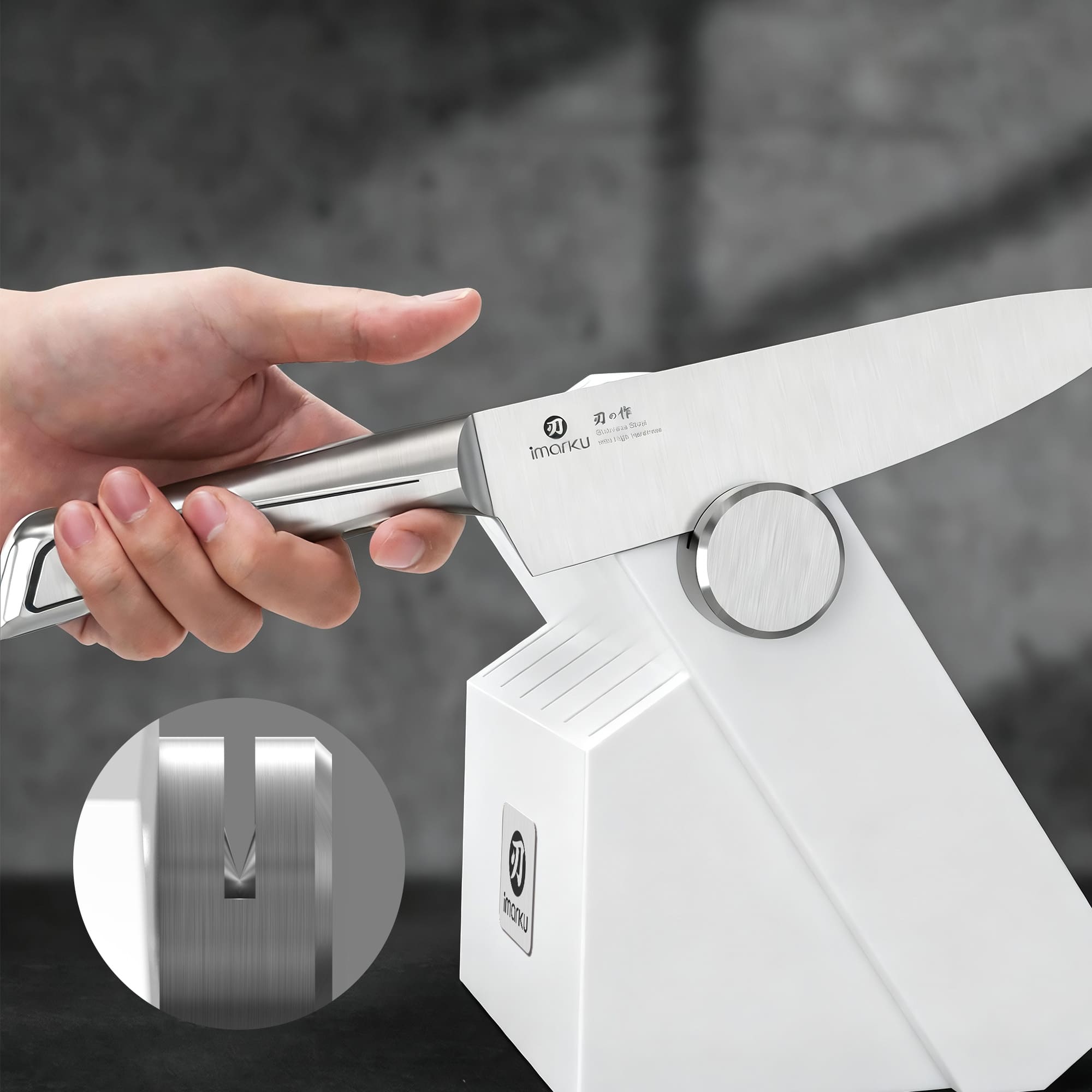 Japanese Knife Block Set 14-Piece Dishwasher-Safe Stainless Steel Knives