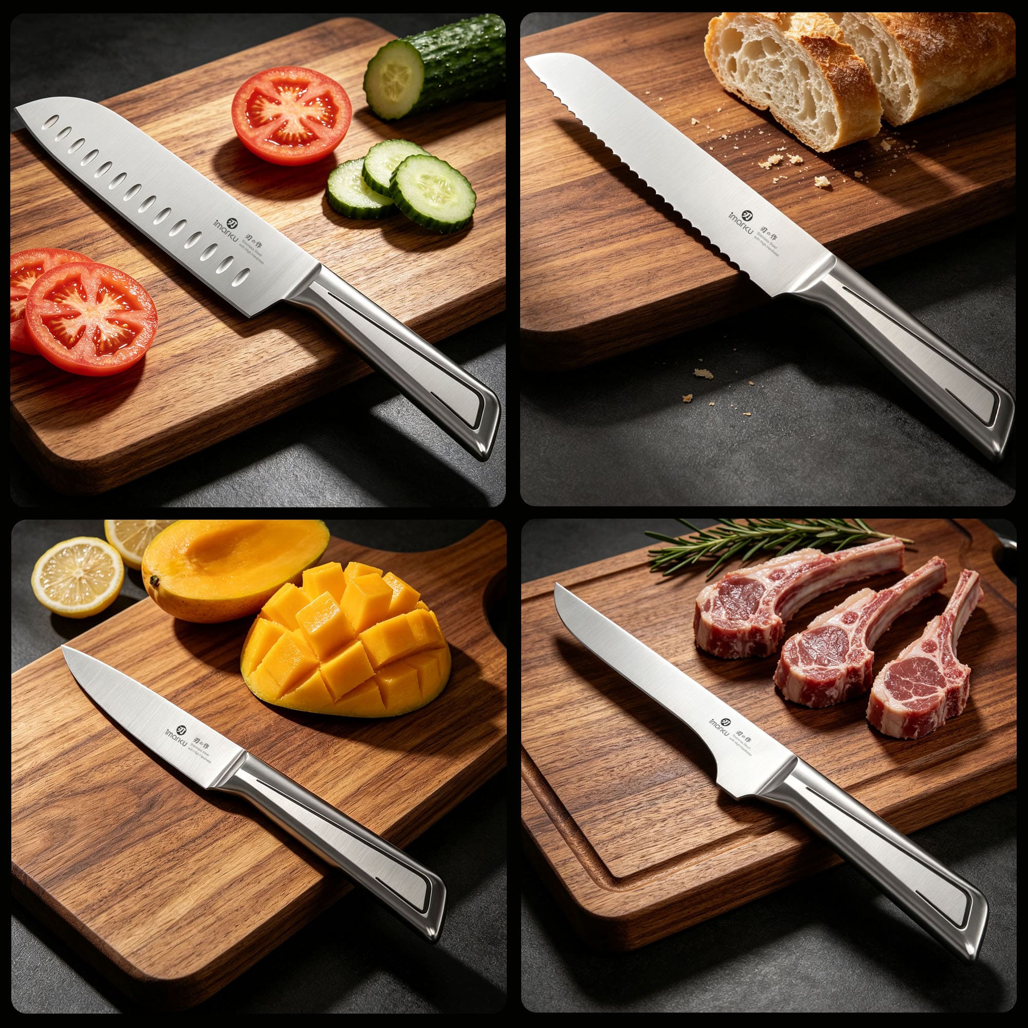 16-Piece Knife Block Set Ultra-Sharp Stainless Steel Kitchen Knives