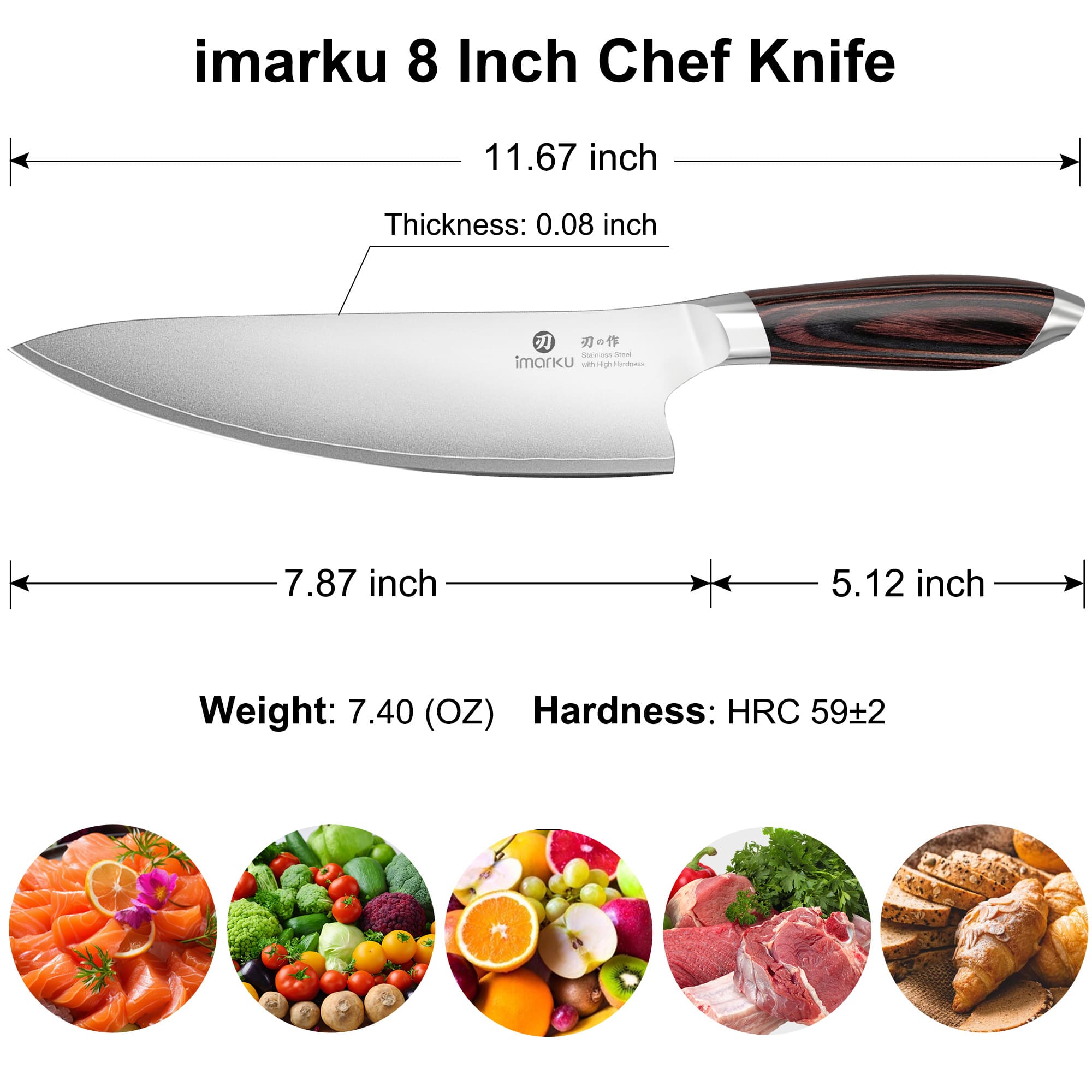 8-Inch Precision Chef Knife Japanese Steel for Effortless Gourmet Cutting
