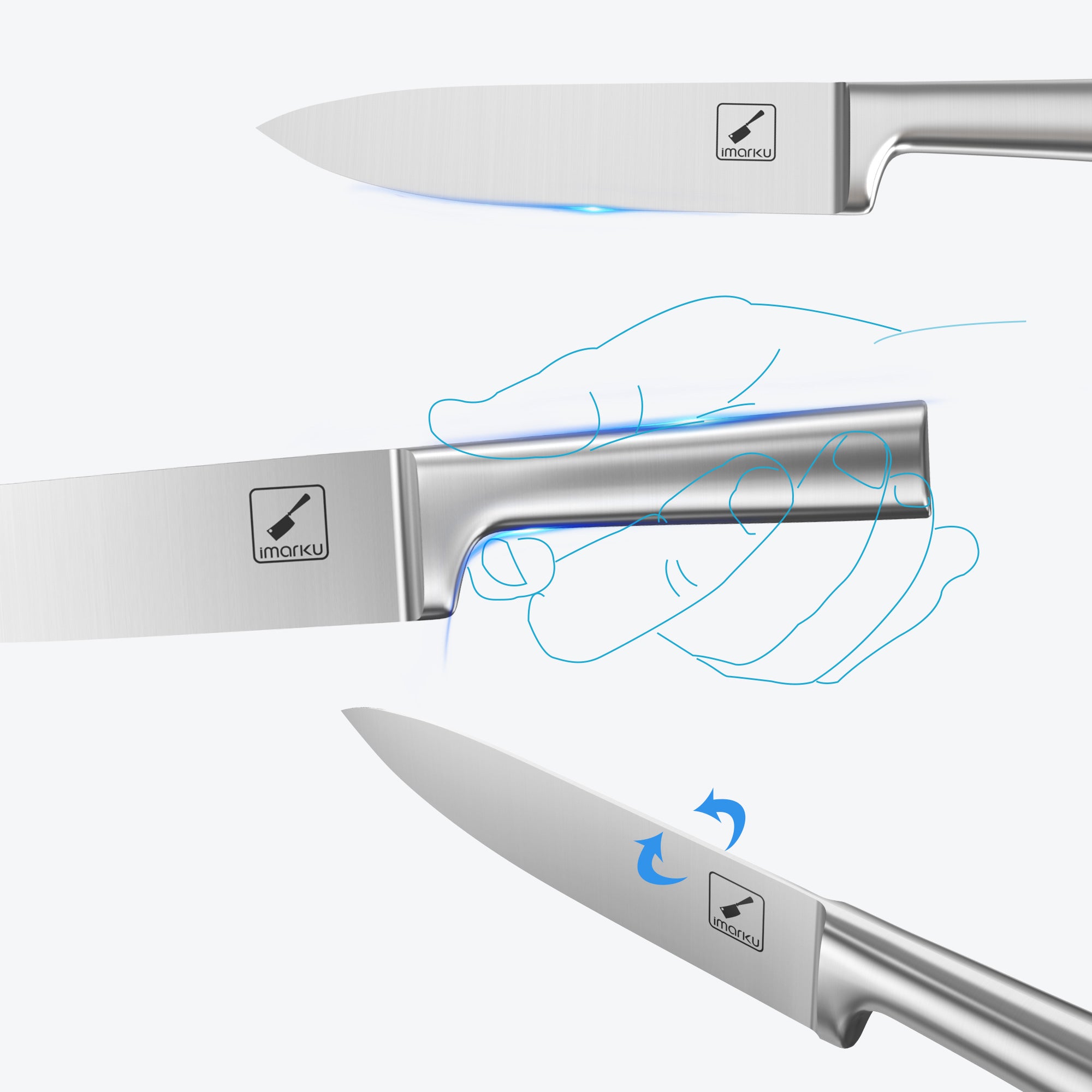 imarku Japanese steel comfortable handle design