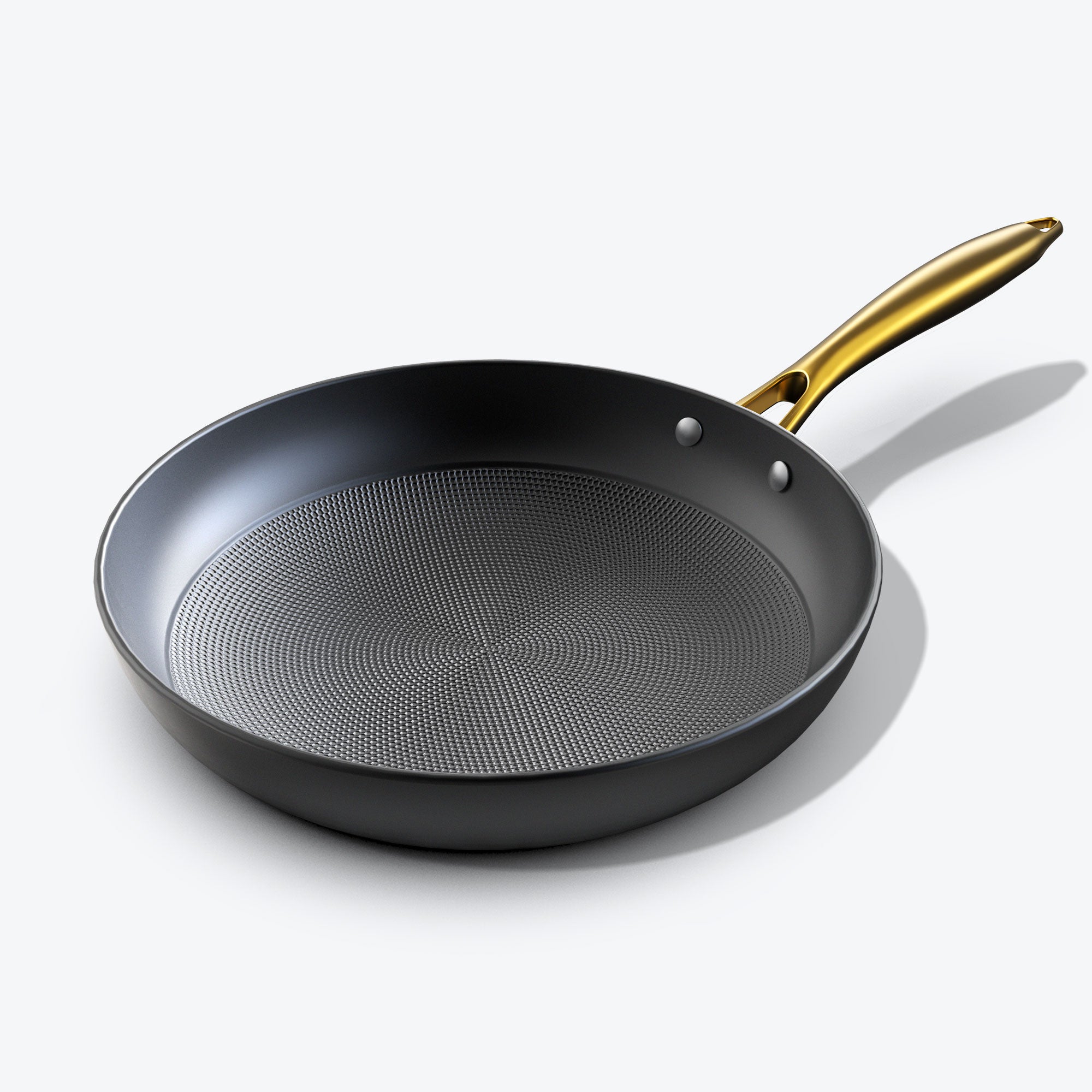 imarku 12 inch cast iron nonstick pan with golden handle