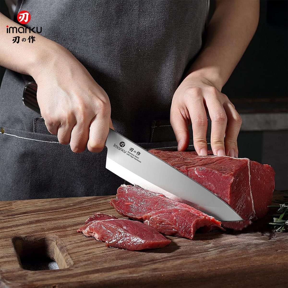 8 Inch Deba Japanese Chef Knife, Single-Bevel Stainless Steel Kitchen Knife