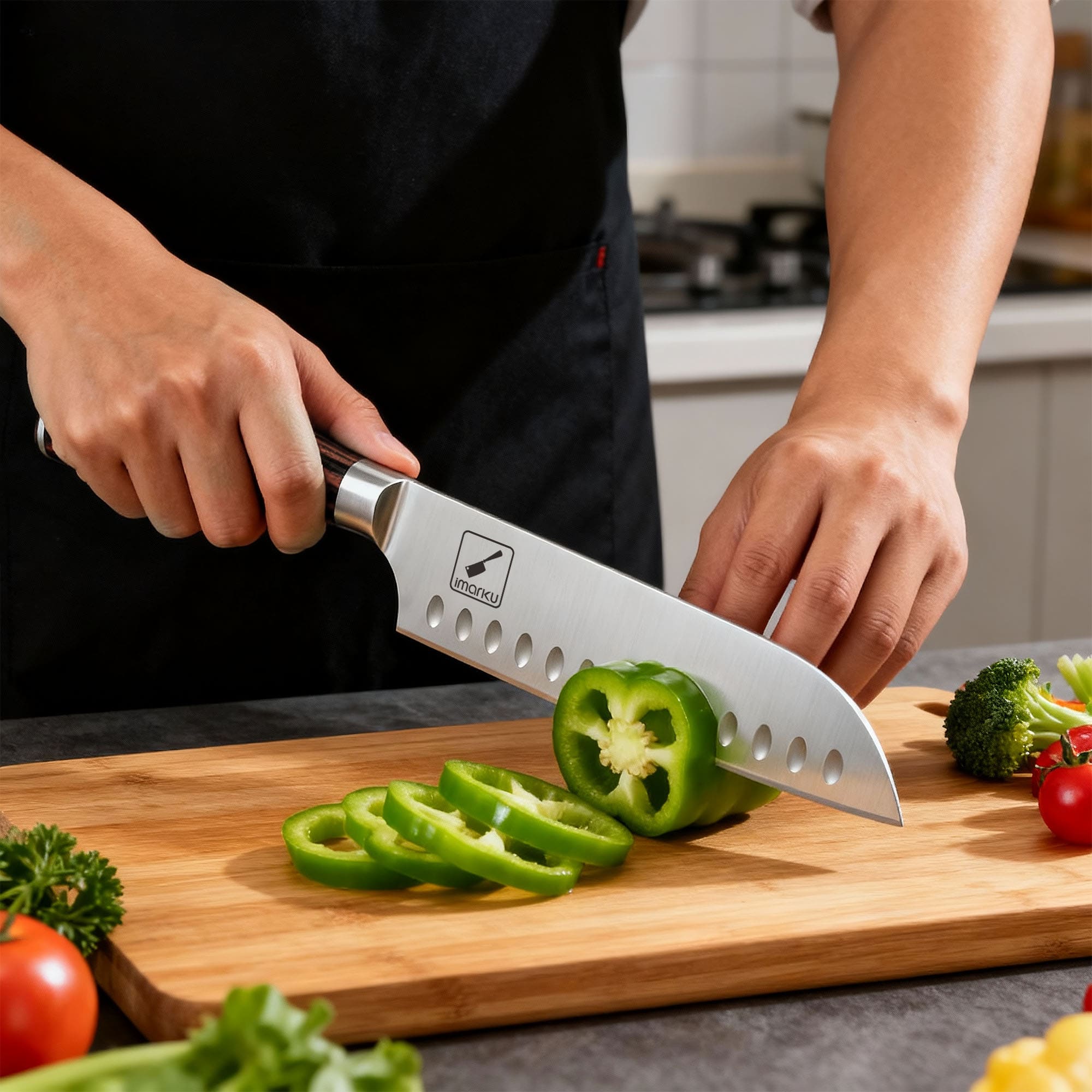 santoku knife in a japanese style