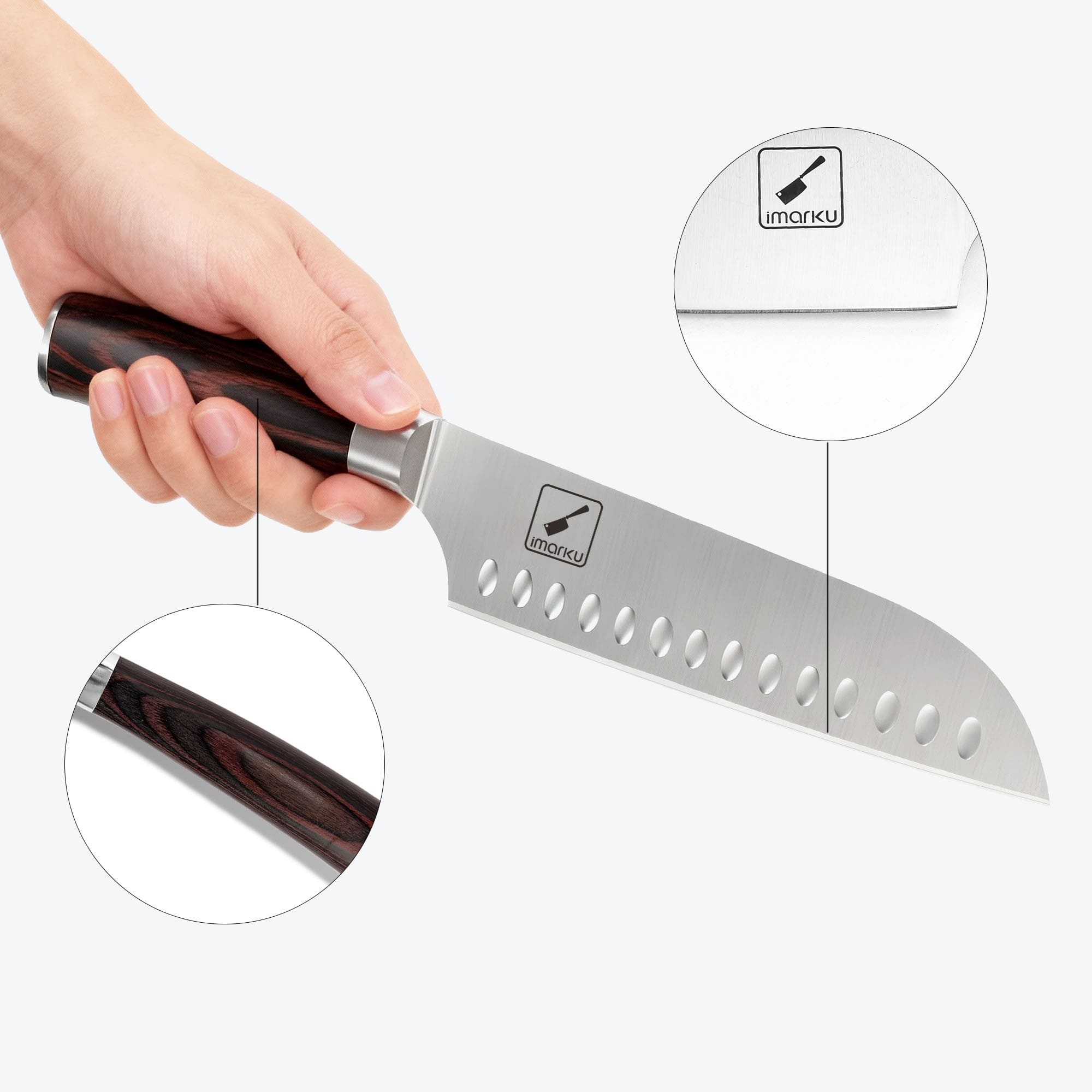 ultra sharp edge with hollow design santoku