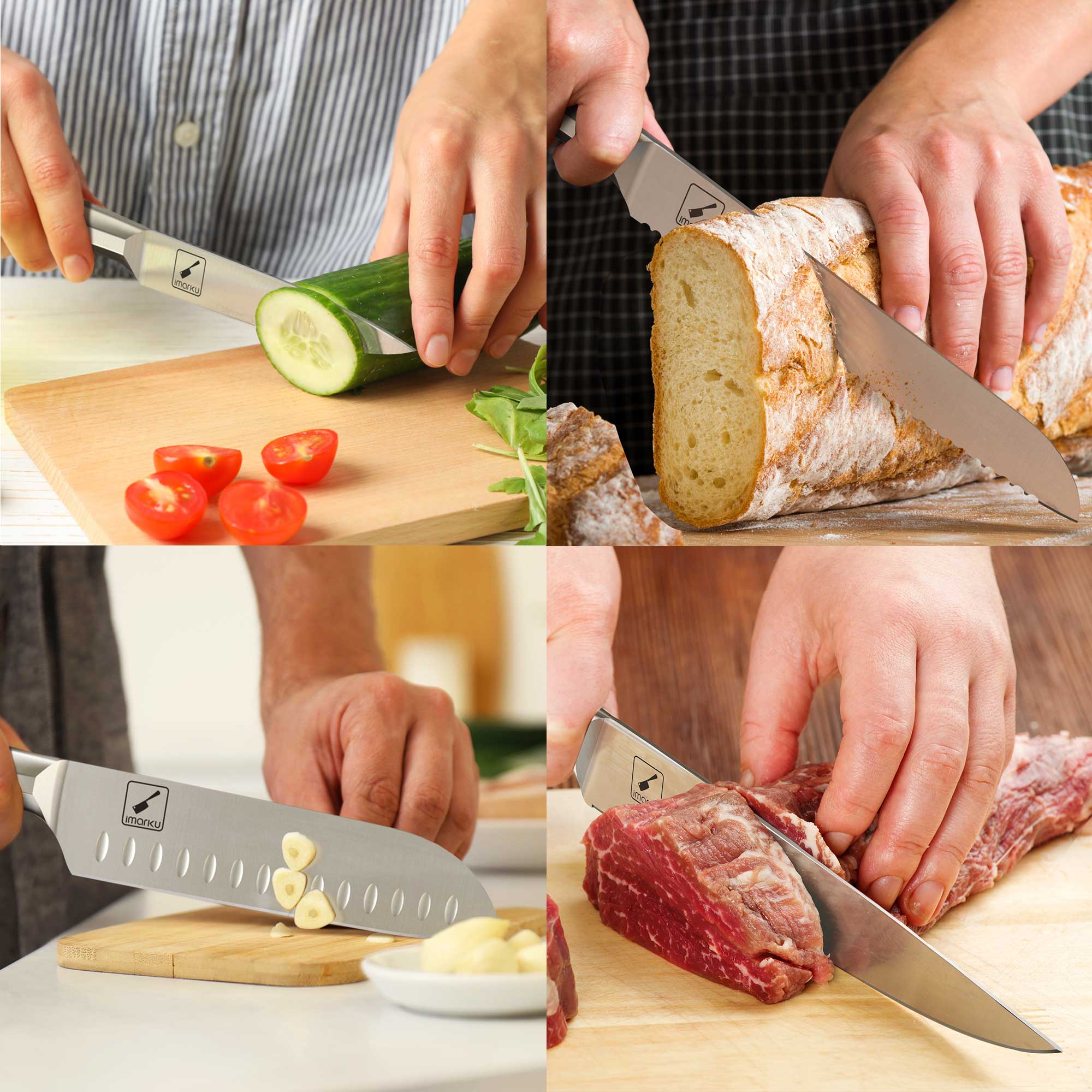 Imarku multi purpose stainless steel knives