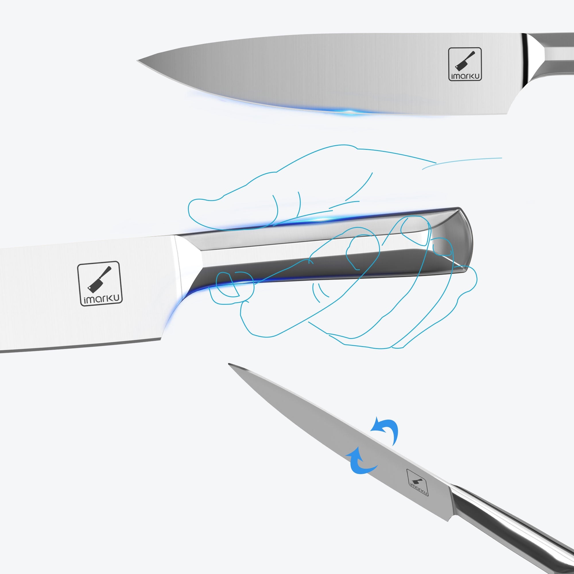 Imarku stainless steel knife block set