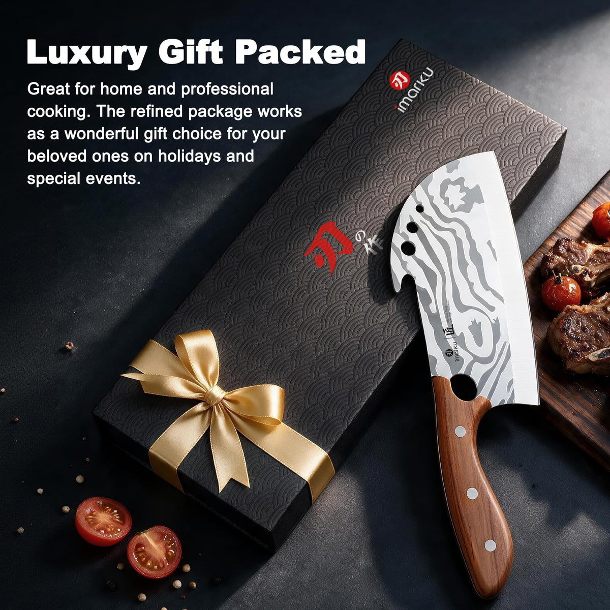 7.5 Inch Meat Cleaver, High Carbon Stainless Steel Butcher Knife for Bones, Ribs & Vegetables