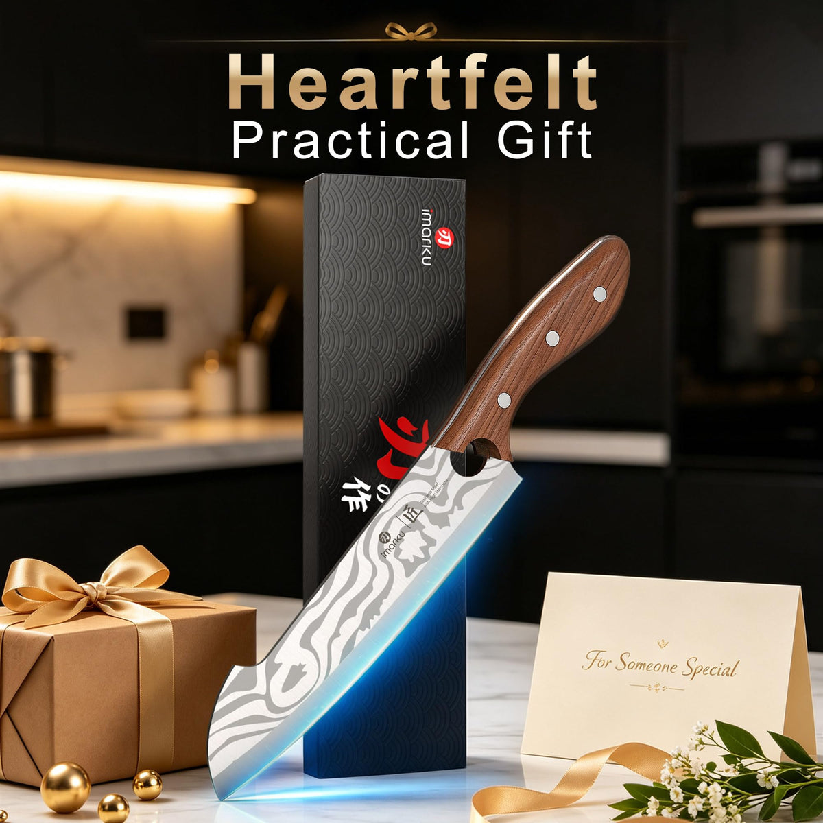8.4" Japanese Chef Knife, Ultra Sharp High Carbon Stainless Steel, Ash Wood Handle