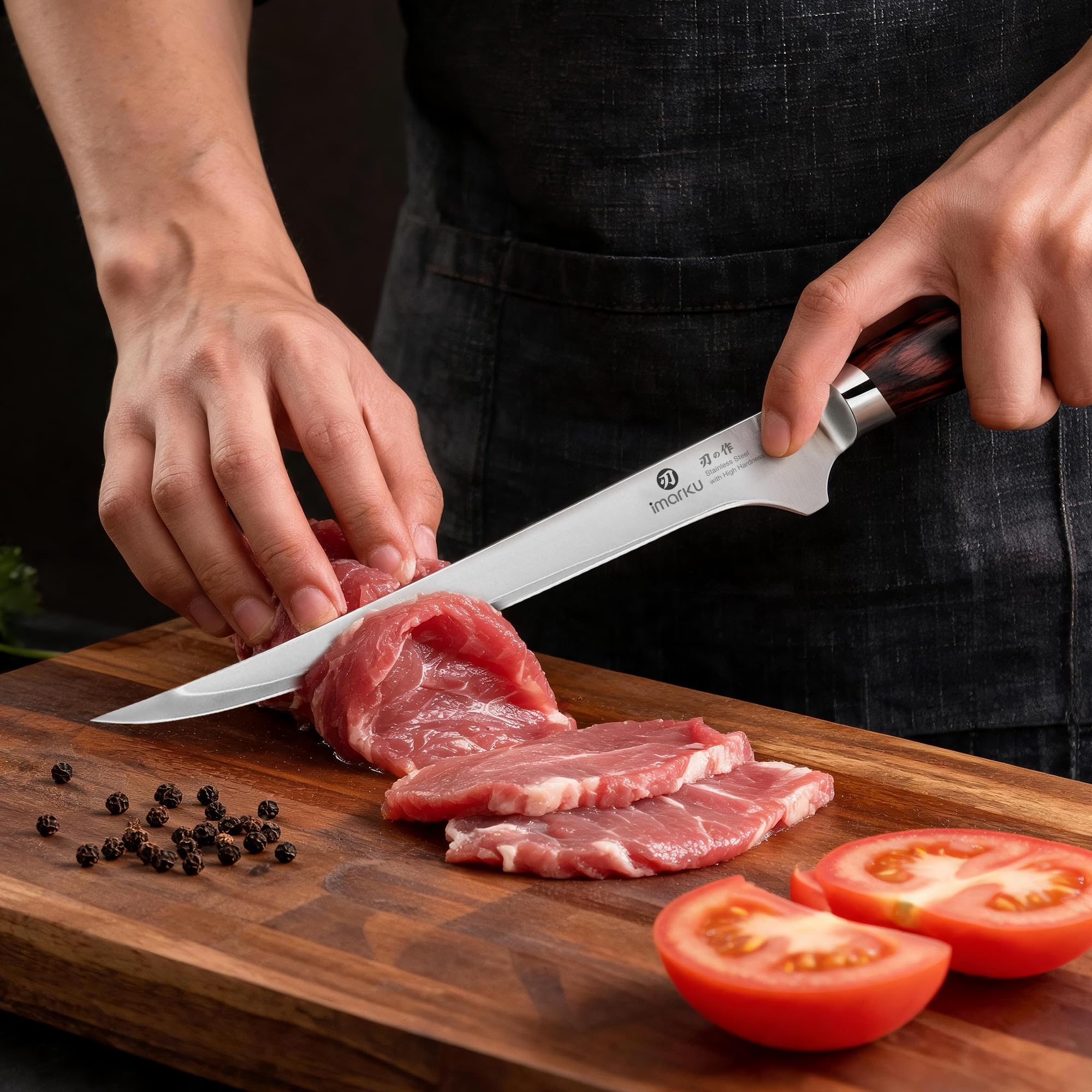 Fillet Knife 8 Inch High Carbon Stainless Steel Flexible Boning