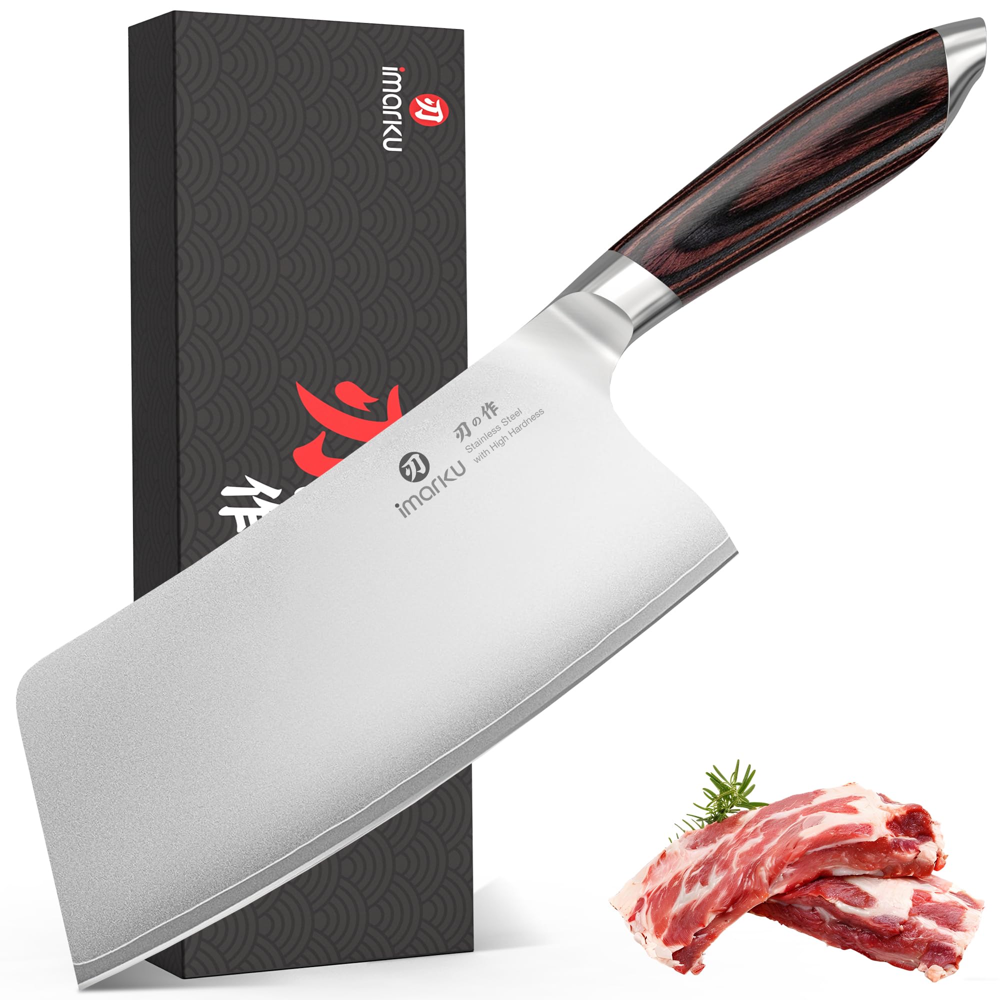 Cleaver Knife 7.5 Inch High Carbon Stainless Steel Chopping Chef Knife