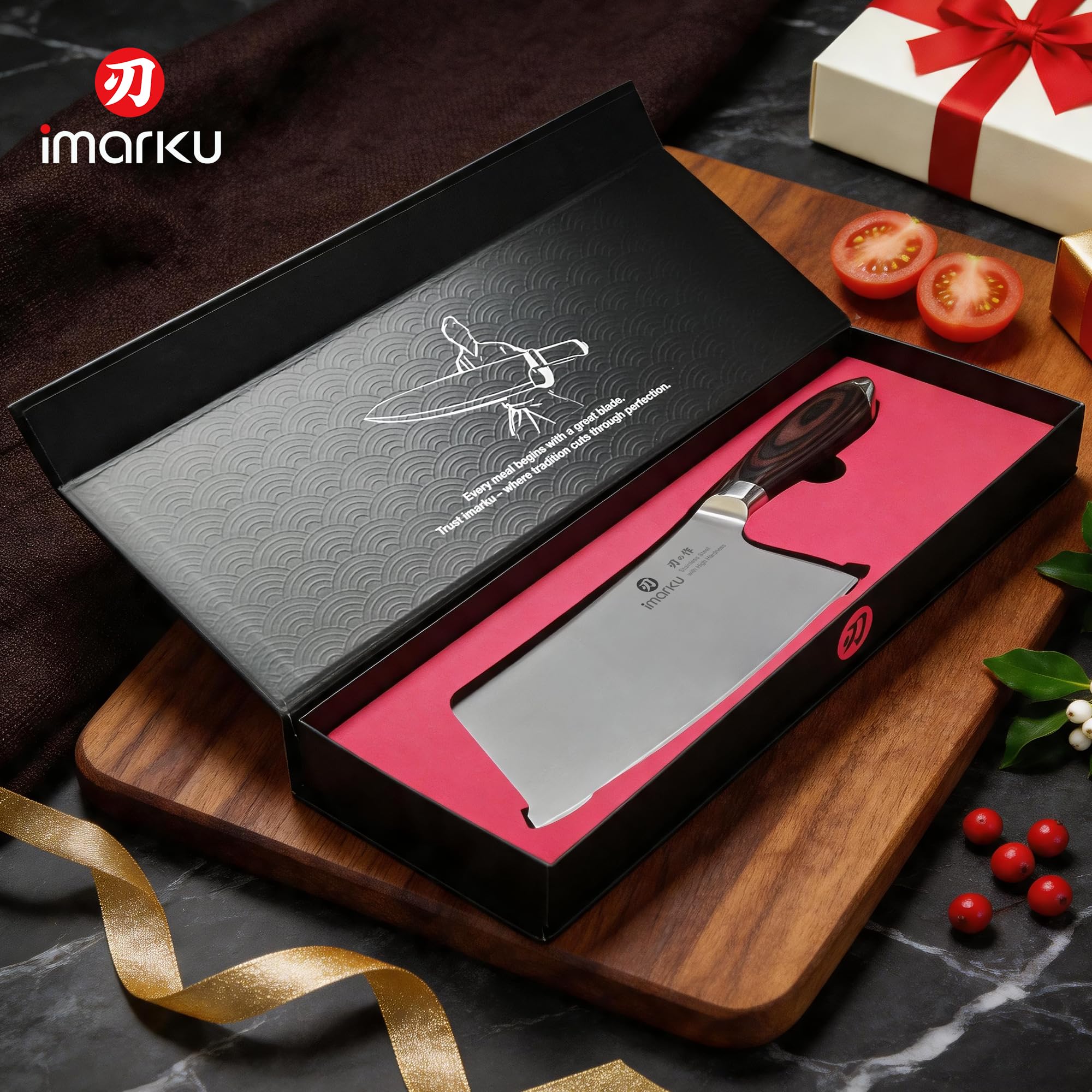 Cleaver Knife 7.5 Inch High Carbon Stainless Steel Chopping Chef Knife