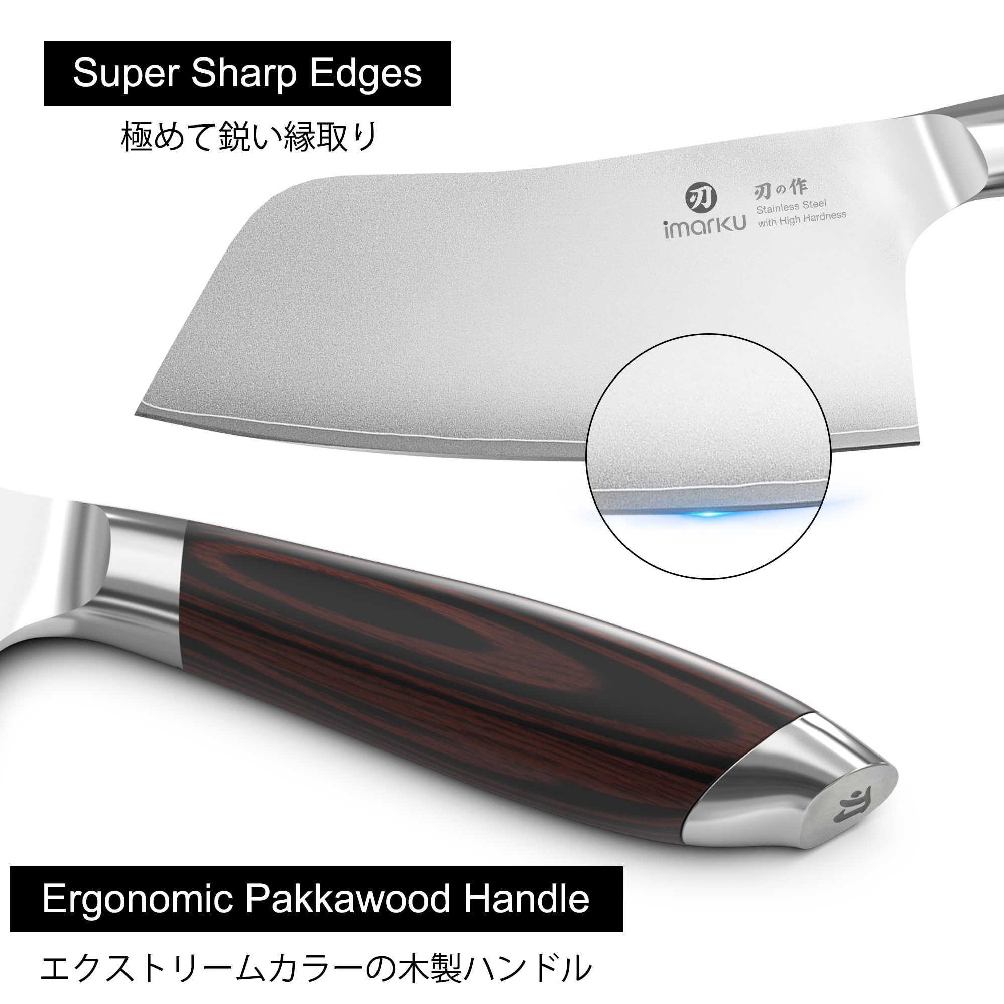 Meat Cleaver Knife 6.3 Inch High Carbon Stainless Steel Butcher Knife
