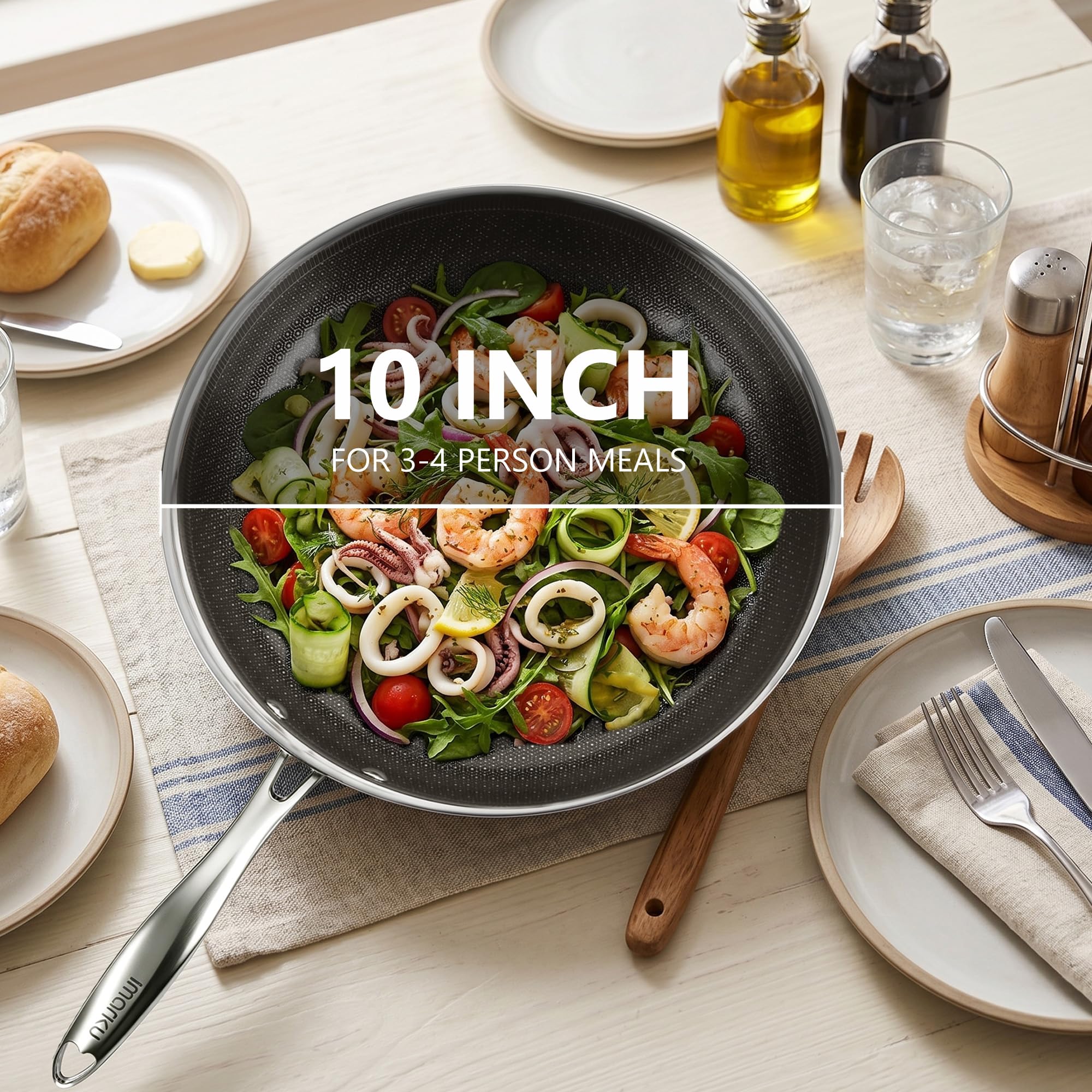 Non Stick Frying Pan with Lid Ceramic Coated Skillet Induction Oven Safe