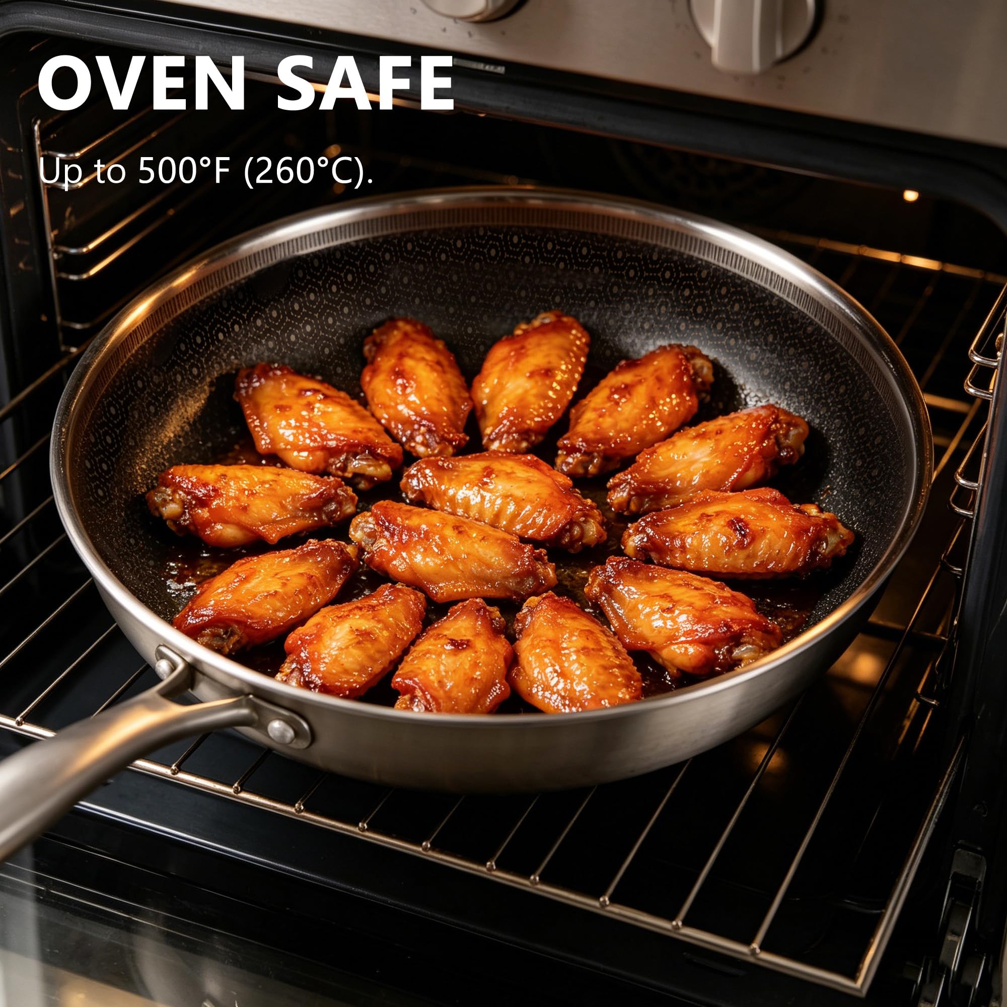 Non Stick Frying Pan with Lid Ceramic Coated Skillet Induction Oven Safe