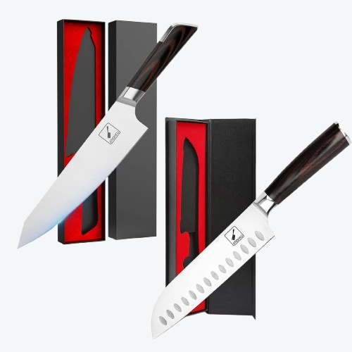 Ultra Sharp Santoku Knife and Damascus Chef Knife