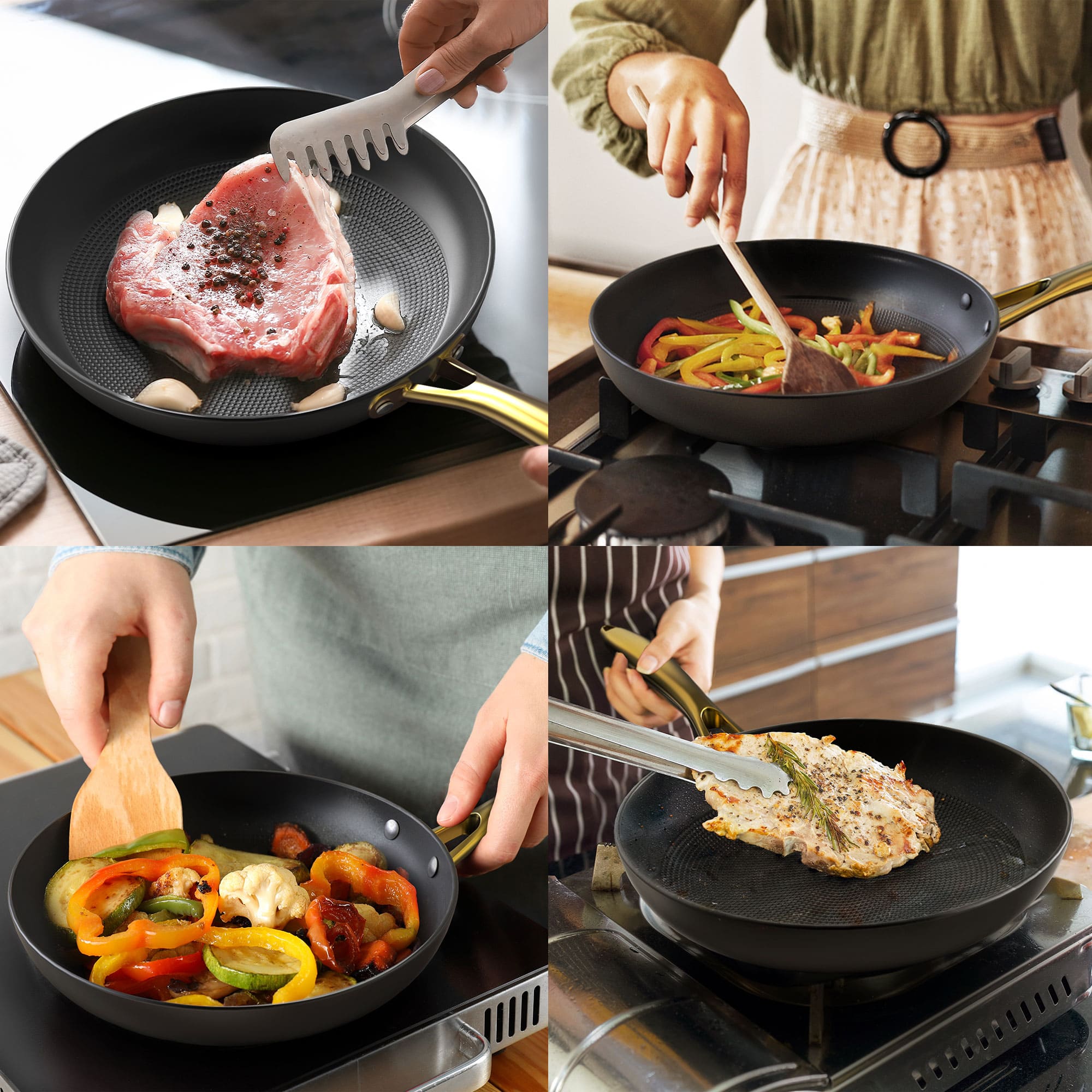 imarku multifunction cast iron pans