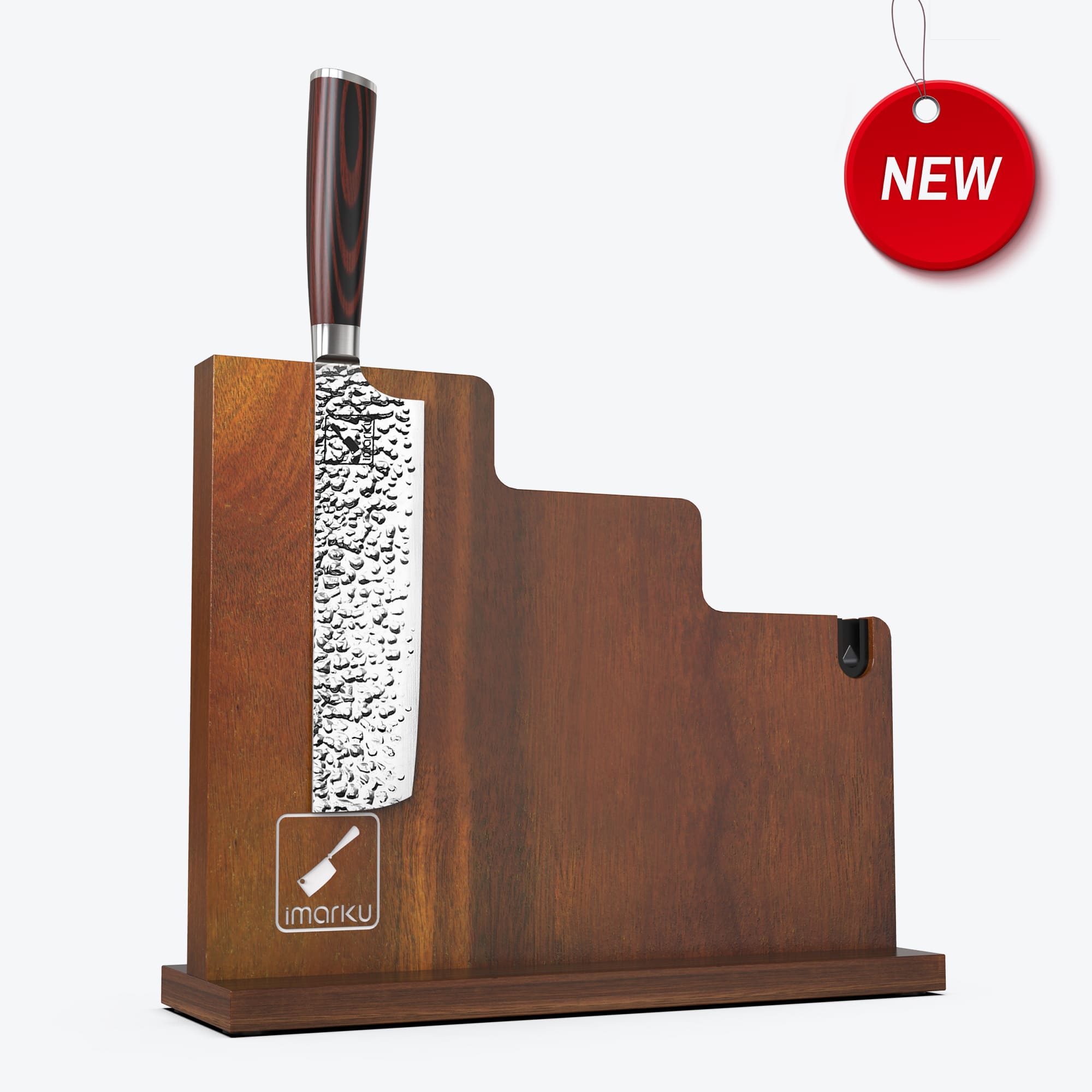 imarku best nakiri knife and magnetic knife block bundle