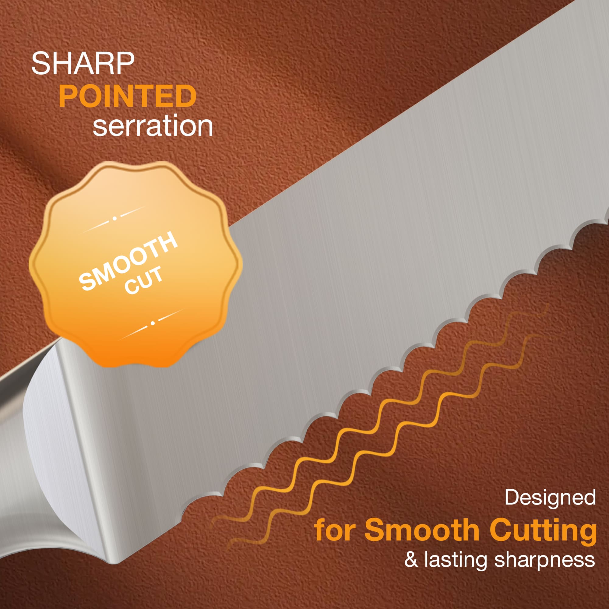 bread knife designd for smooth cutting