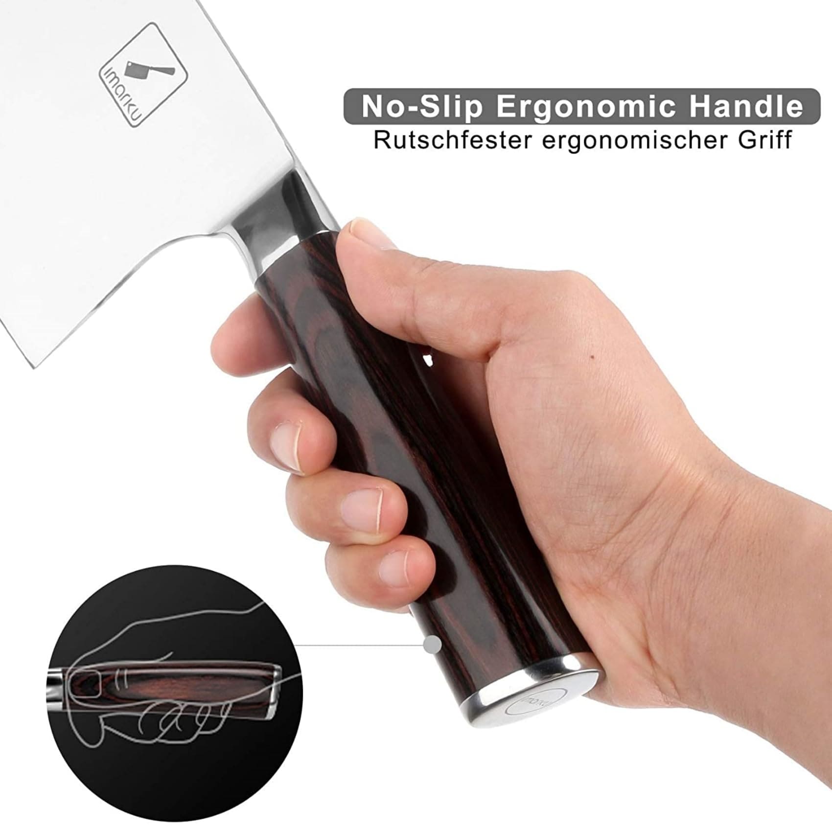 cleaver knife with ergonomic handle