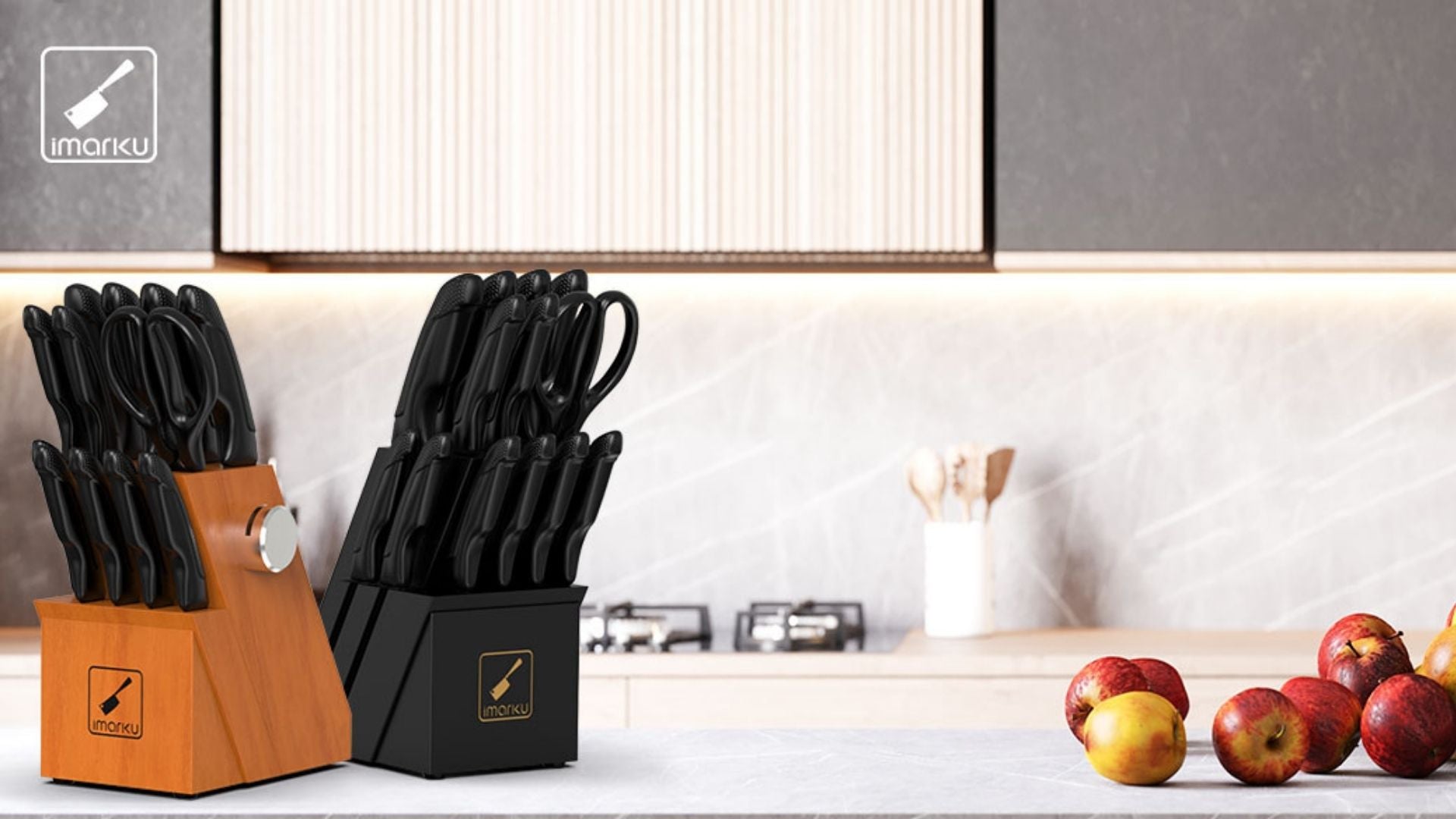 compact knife set for small kitchen