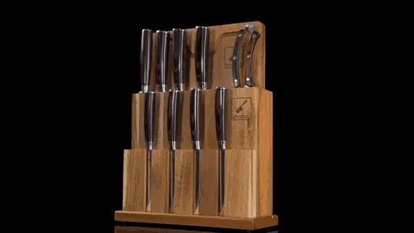 easy care knife set with cutting board