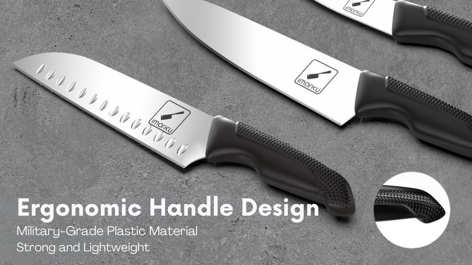 ergonomic and safe design knife set