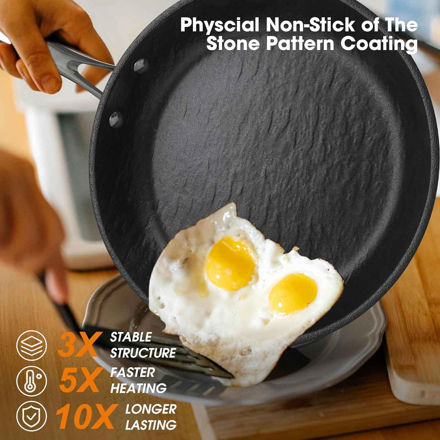 imarku physcial nonstick of the stone pattern coating