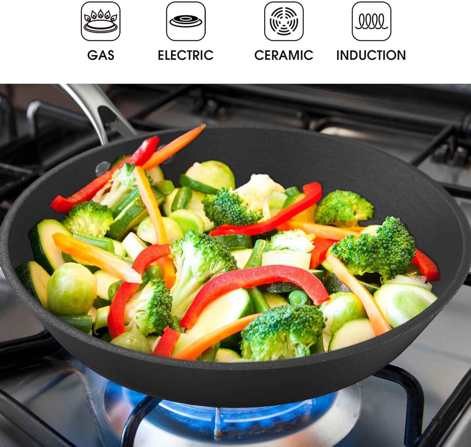 imarku marble design frying pan for all stovetop